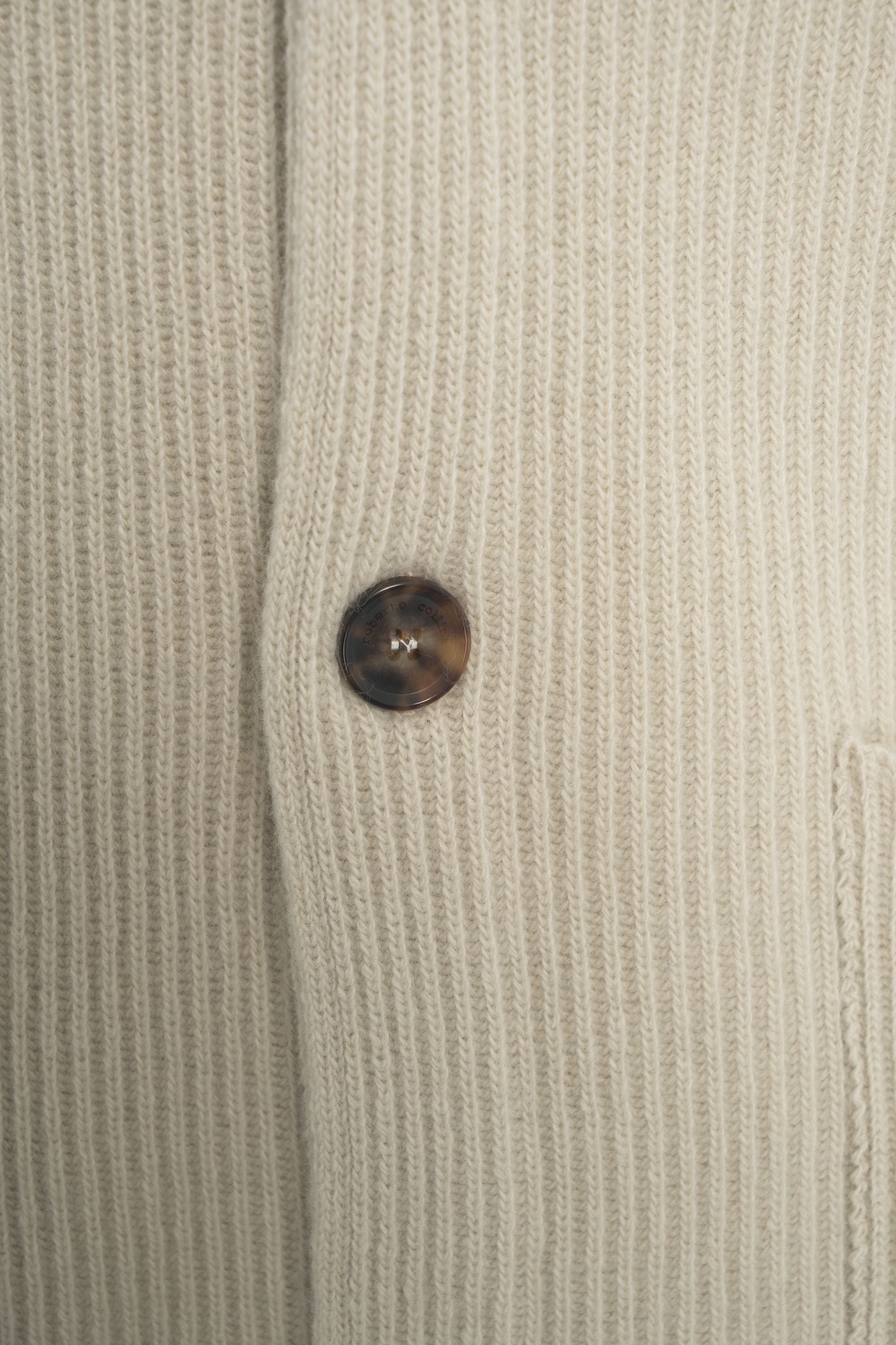 ROBERTO COLLINA Luxurious Men's Wool Cardigan with Notch Collar