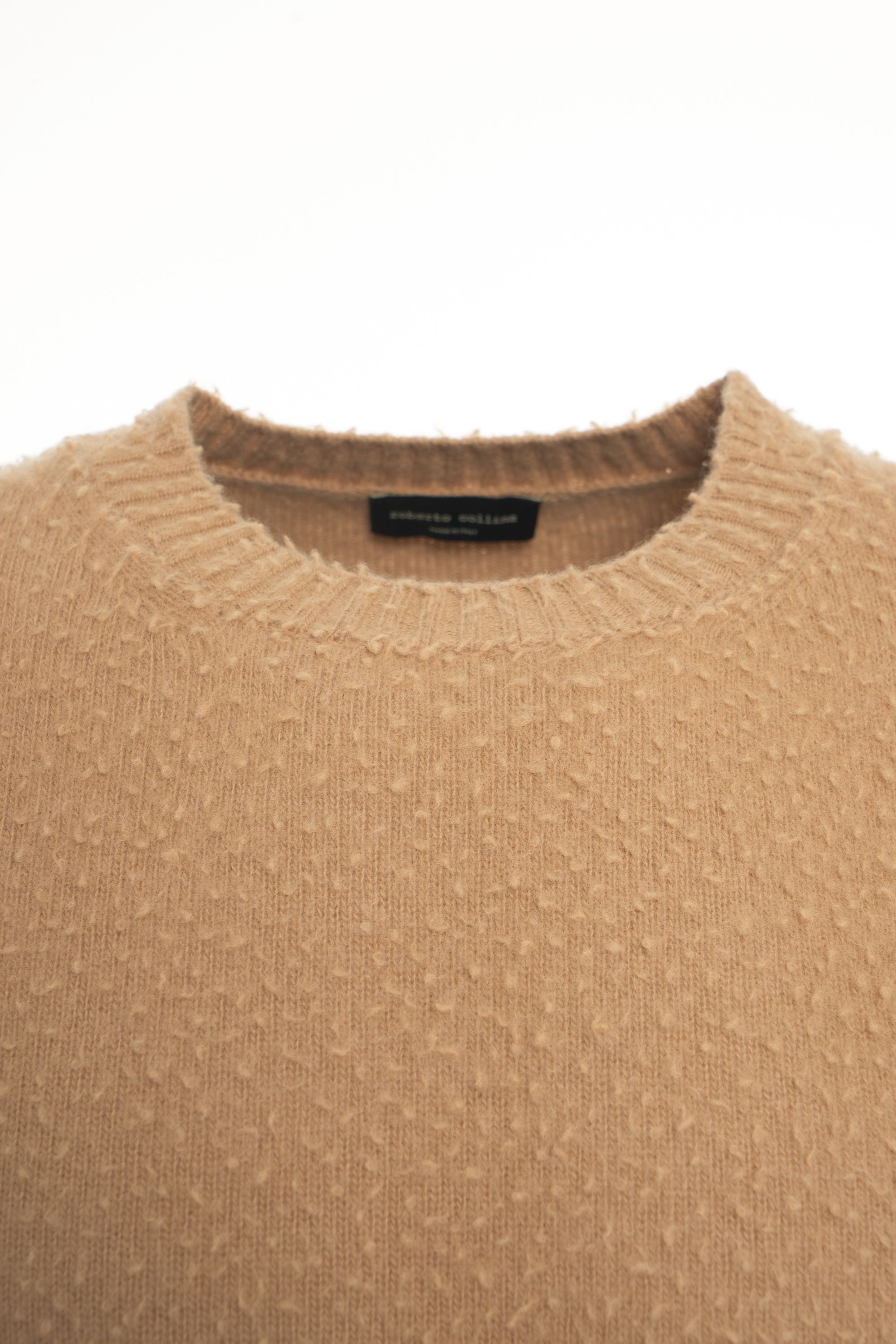 ROBERTO COLLINA Structured Knit Merino Wool Pullover for Men