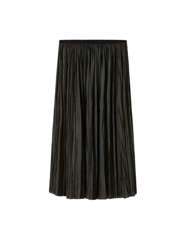 ROBERTO COLLINA Midi Pleated Skirt with Reversible Finish