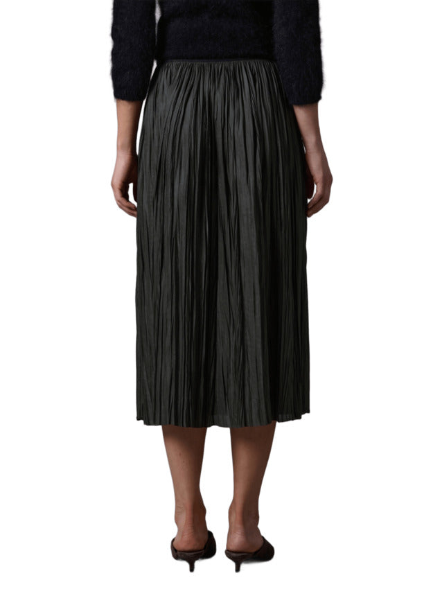 ROBERTO COLLINA Midi Pleated Skirt with Reversible Finish
