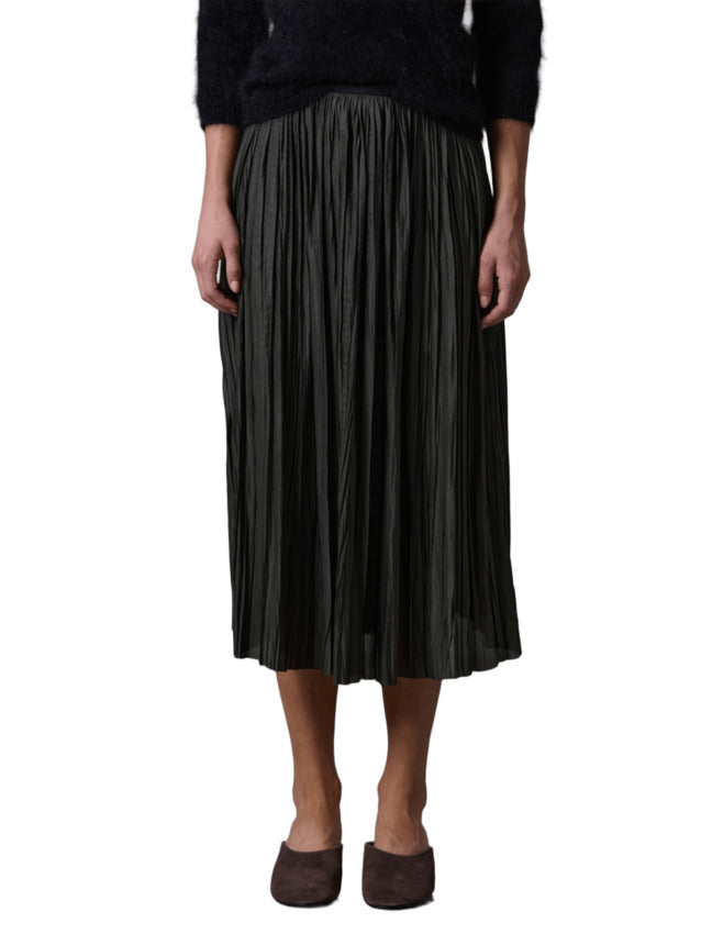 ROBERTO COLLINA Midi Pleated Skirt with Reversible Finish