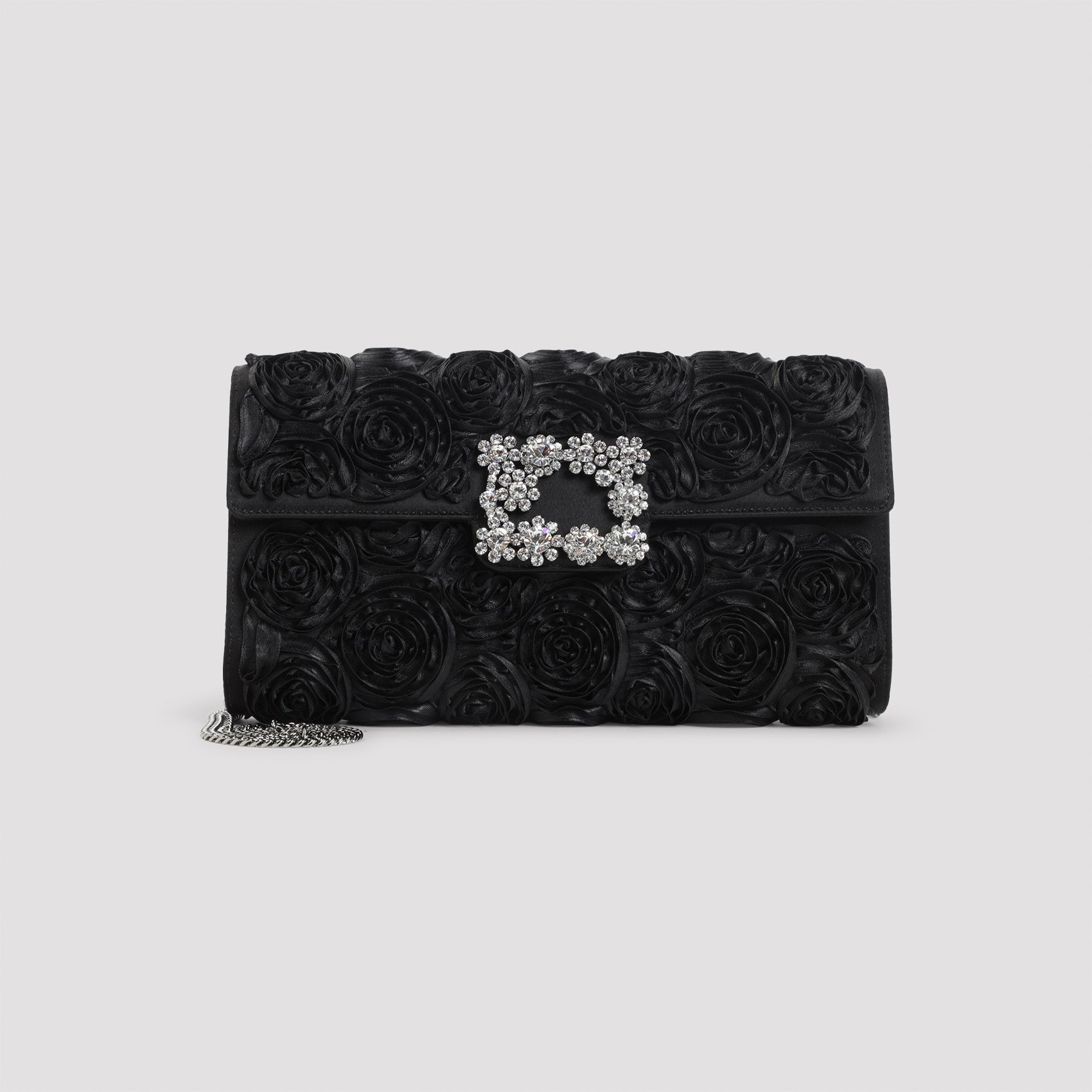ROGER VIVIER Mini Satin Shoulder Bag with Crystal Details
