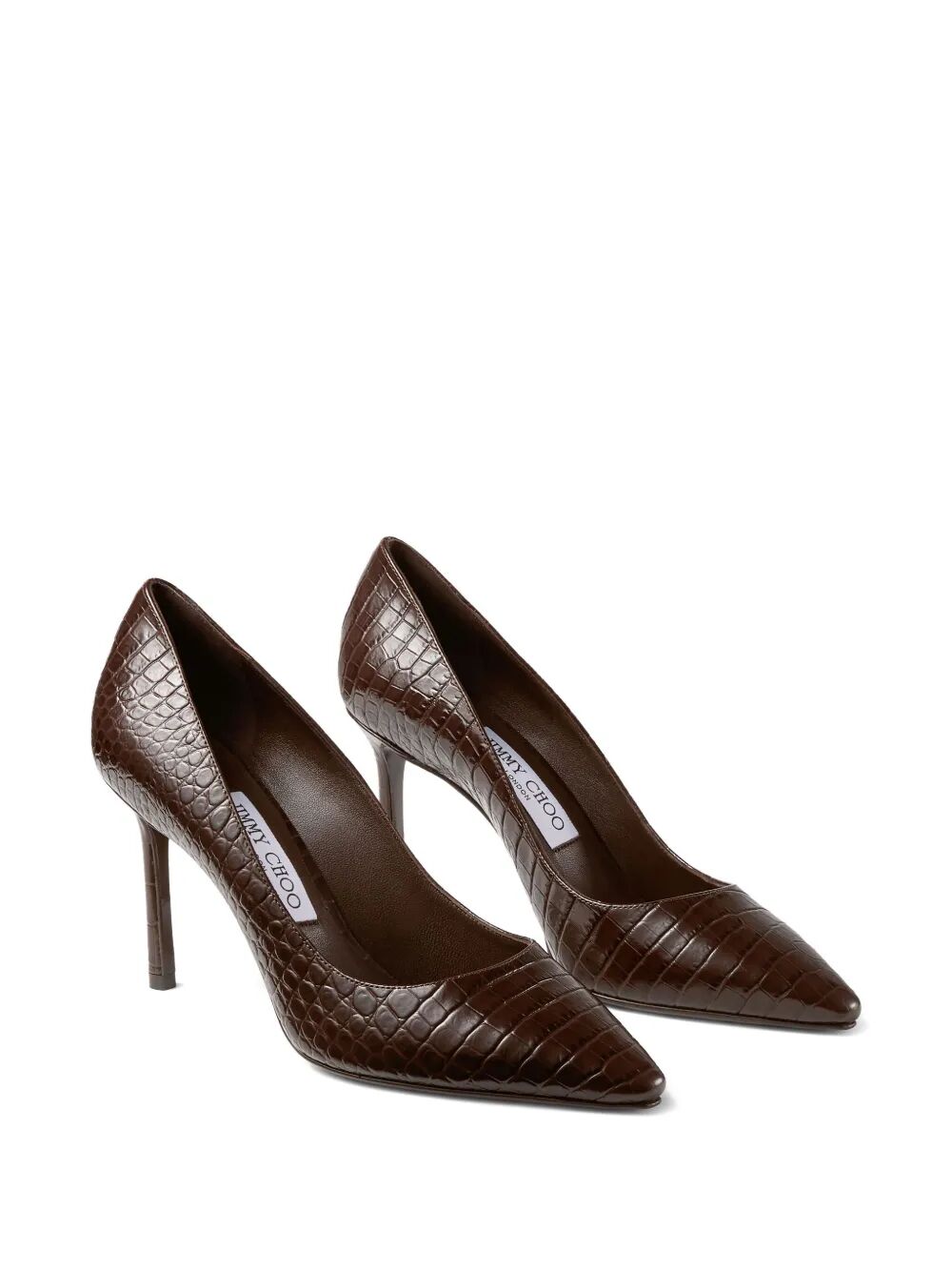 JIMMY CHOO 85MM Romy Pointed-Toe Pumps with Crocodile-Effect