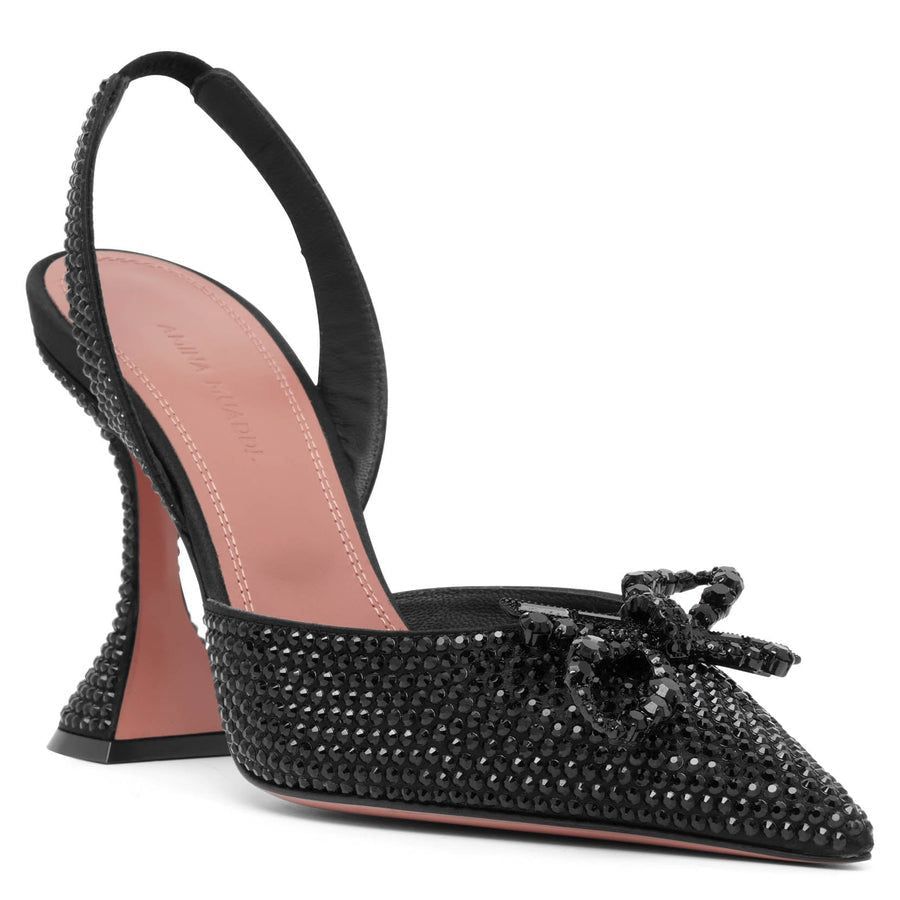 AMINA MUADDI Mini Sling Satin Pumps