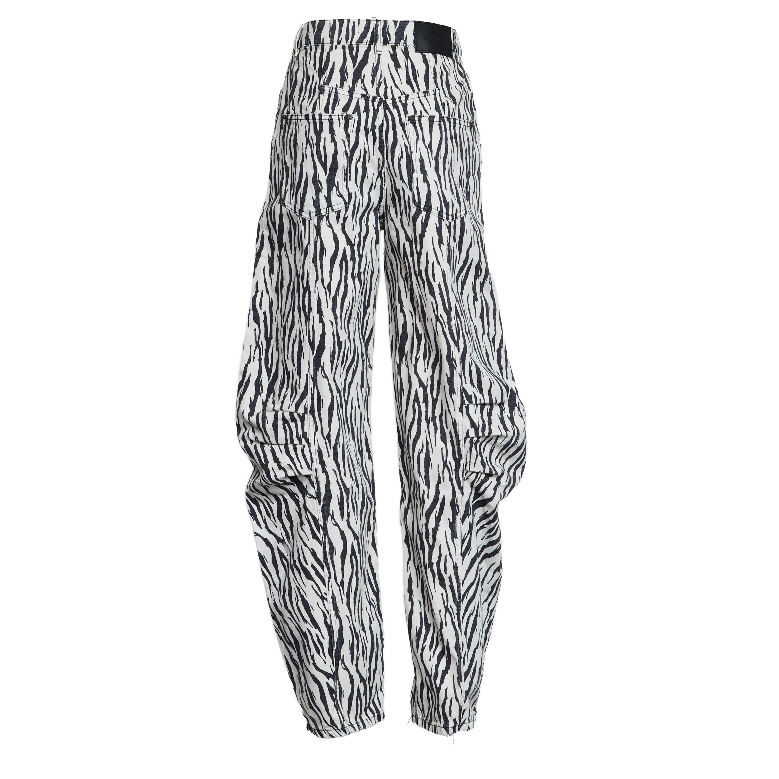 ROTATE High-Waisted Cargo Trousers with Knee Gathering