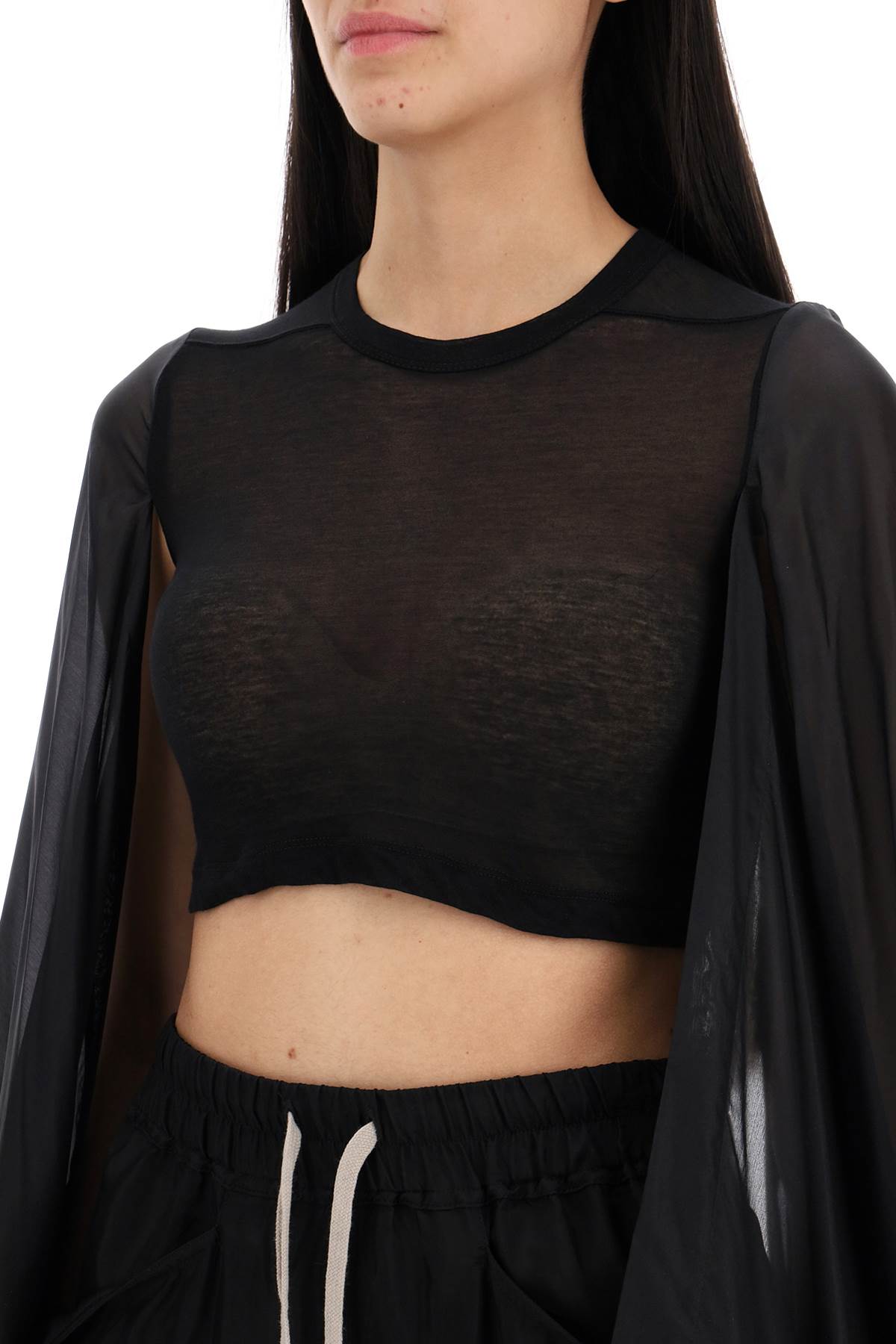 RICK OWENS Mini Crop Silk-Blend Top
