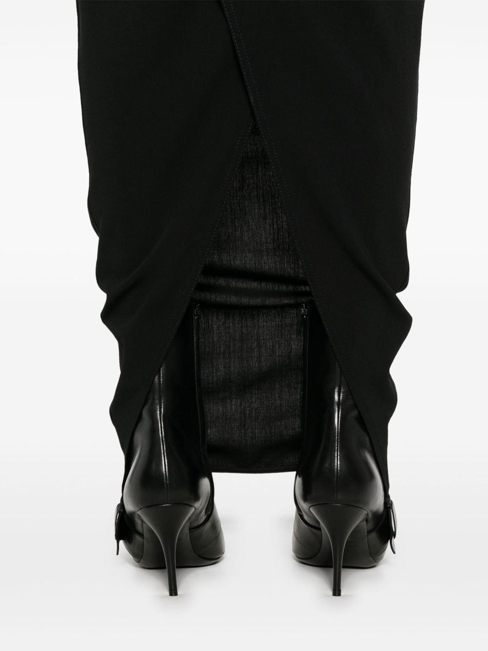 RICK OWENS Soft Pillar Wool Long Skirt