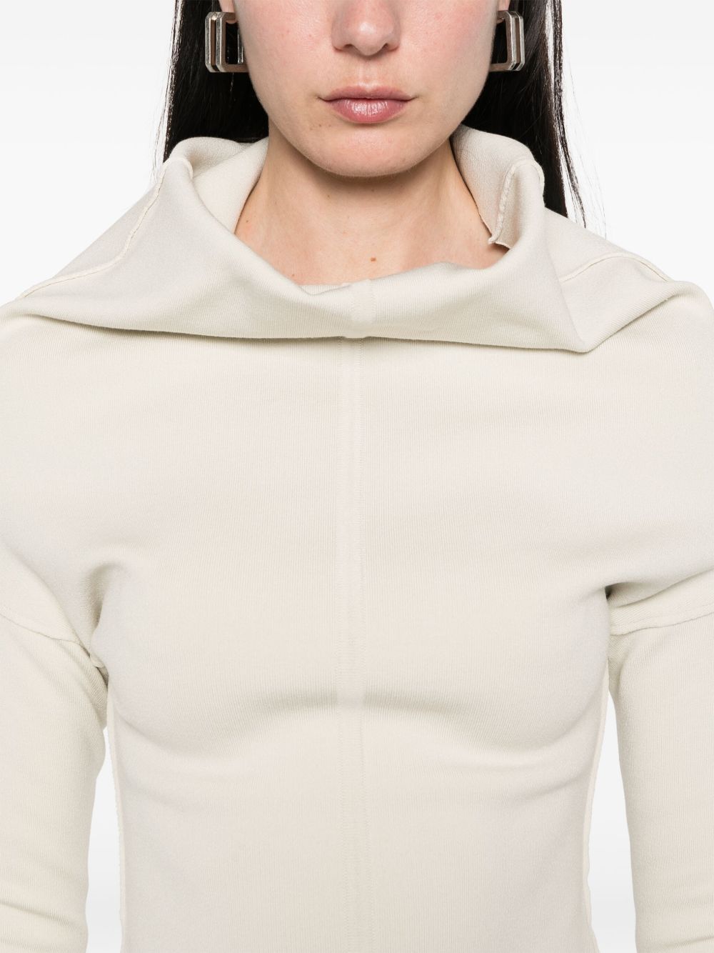 RICK OWENS Draped Cowl Neck Long Sleeve Top