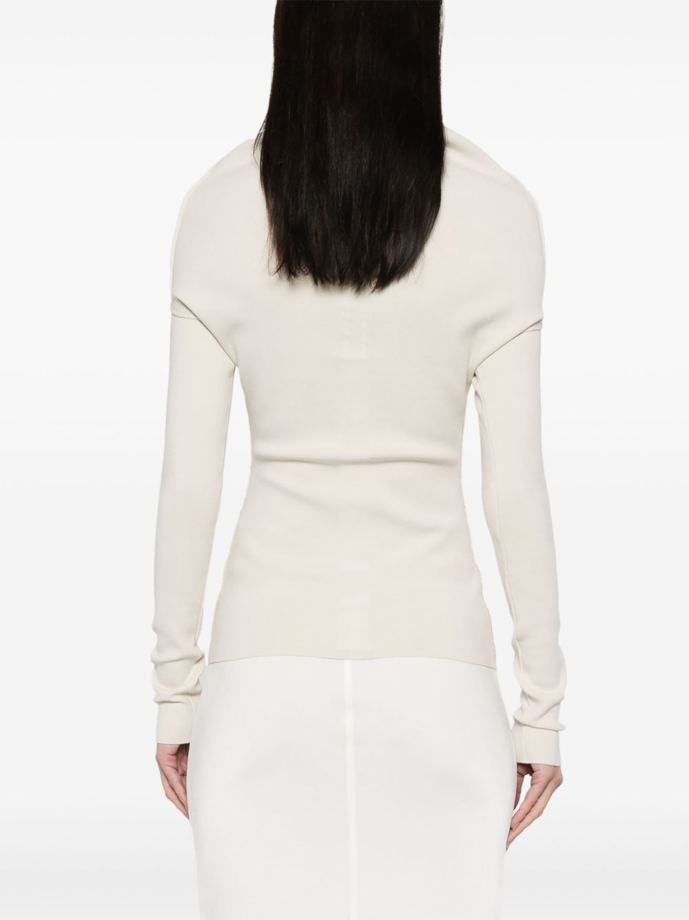 RICK OWENS Draped Cowl Neck Long Sleeve Top