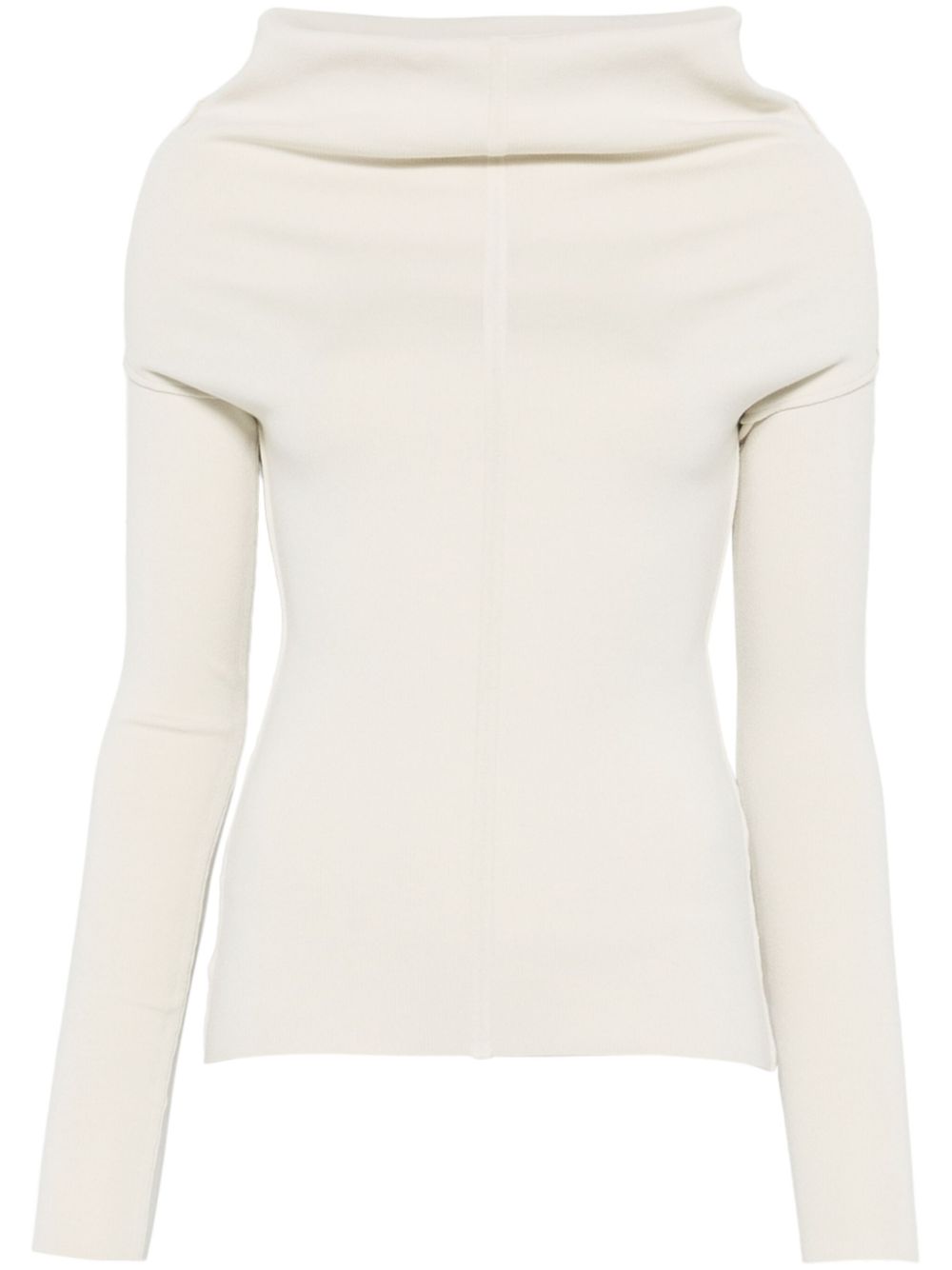 RICK OWENS Draped Cowl Neck Long Sleeve Top