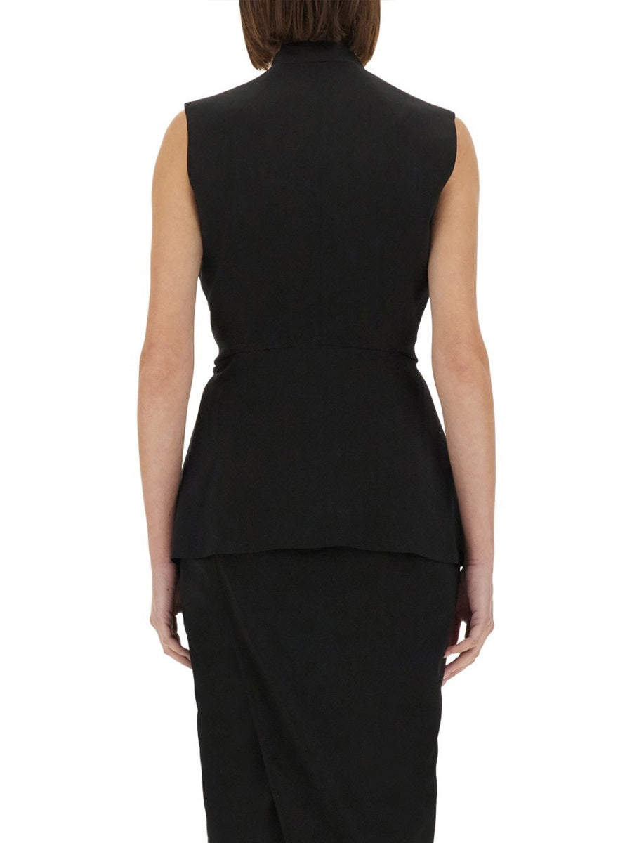 RICK OWENS Structured Sleeveless Jacket - Slim Fit Size 40