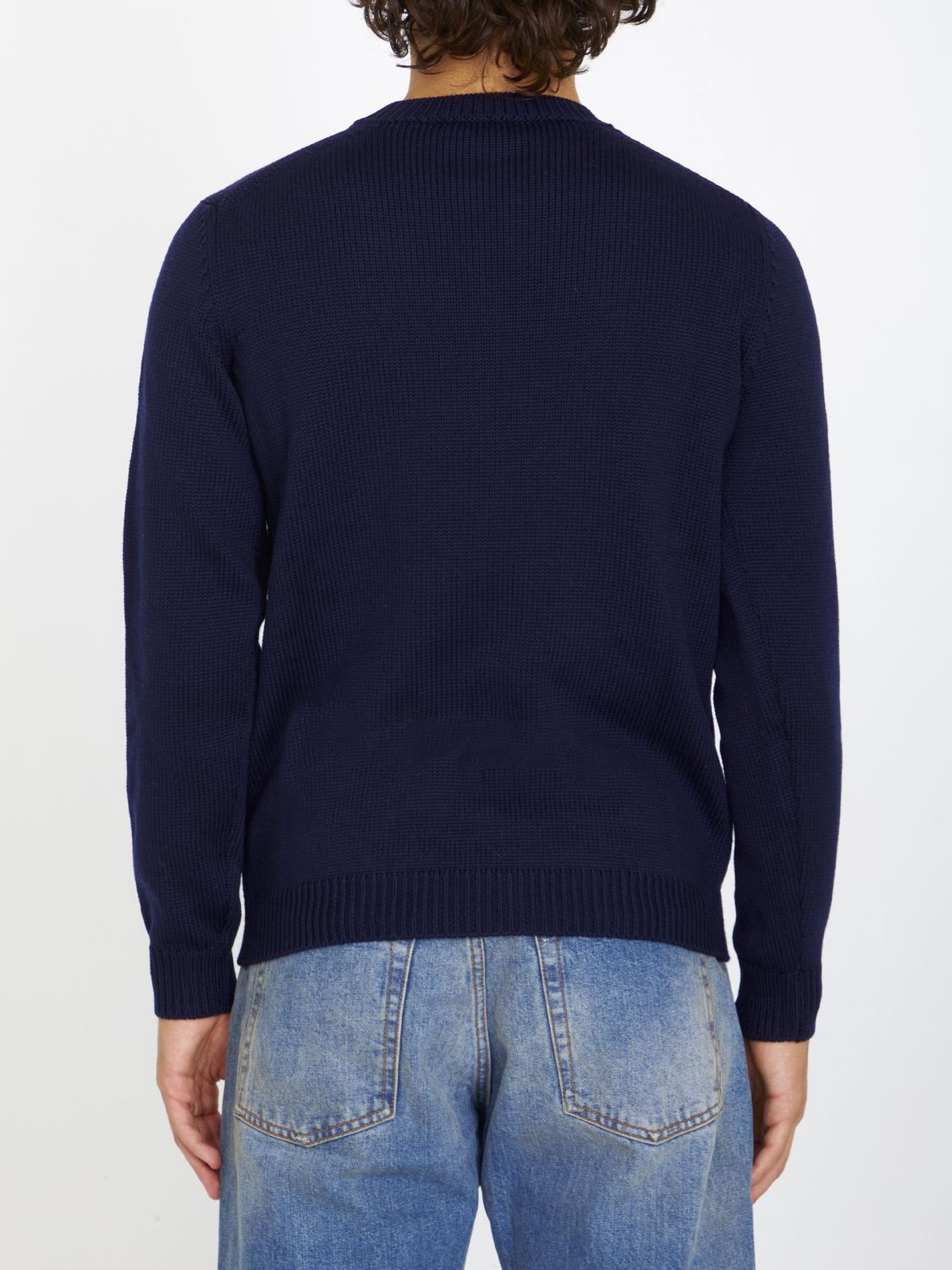 ROBERTO COLLINA Men's Regular Fit Merino Wool Jumper - Size IT 52