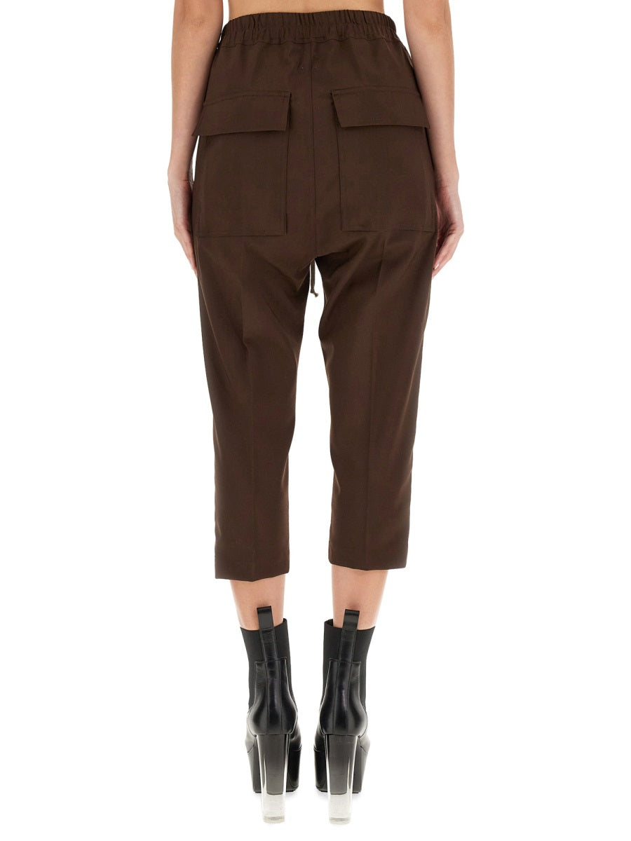 RICK OWENS Cropped Drawstring Astaires Pants - Regular Fit (Size 40)