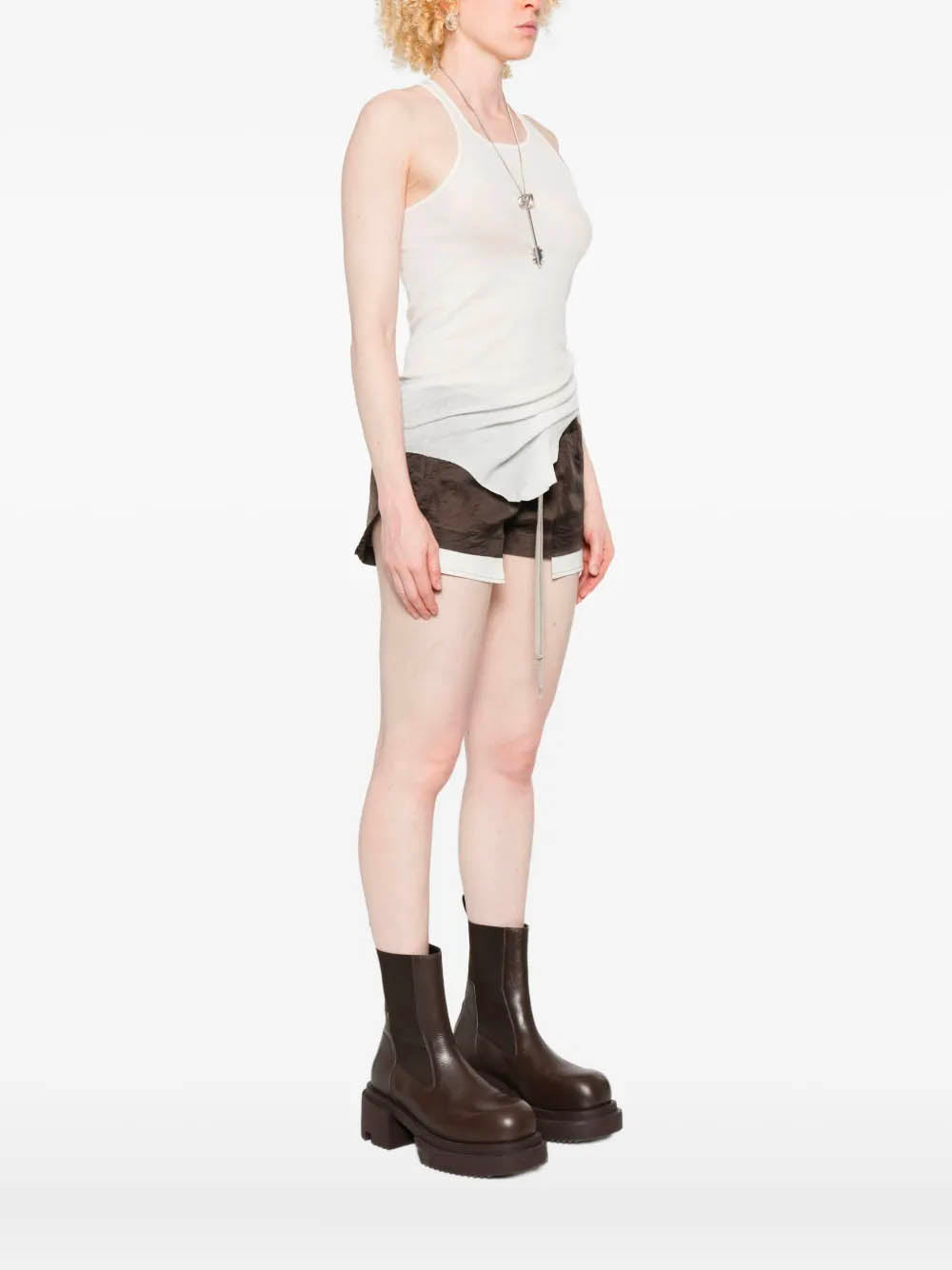 RICK OWENS Basic Rib Tank Top - Crew Neck