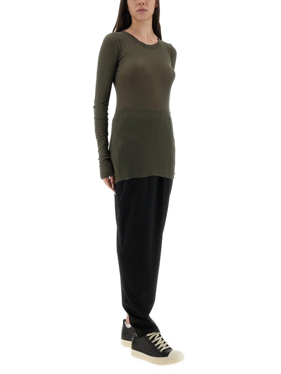 RICK OWENS Ribbed Long Sleeve T-Shirt - Size 40 IT