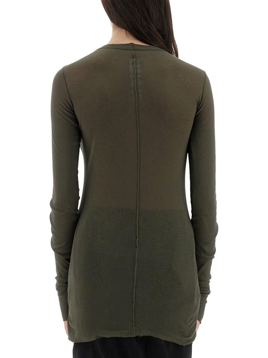 RICK OWENS Ribbed Long Sleeve T-Shirt - Size 40 IT