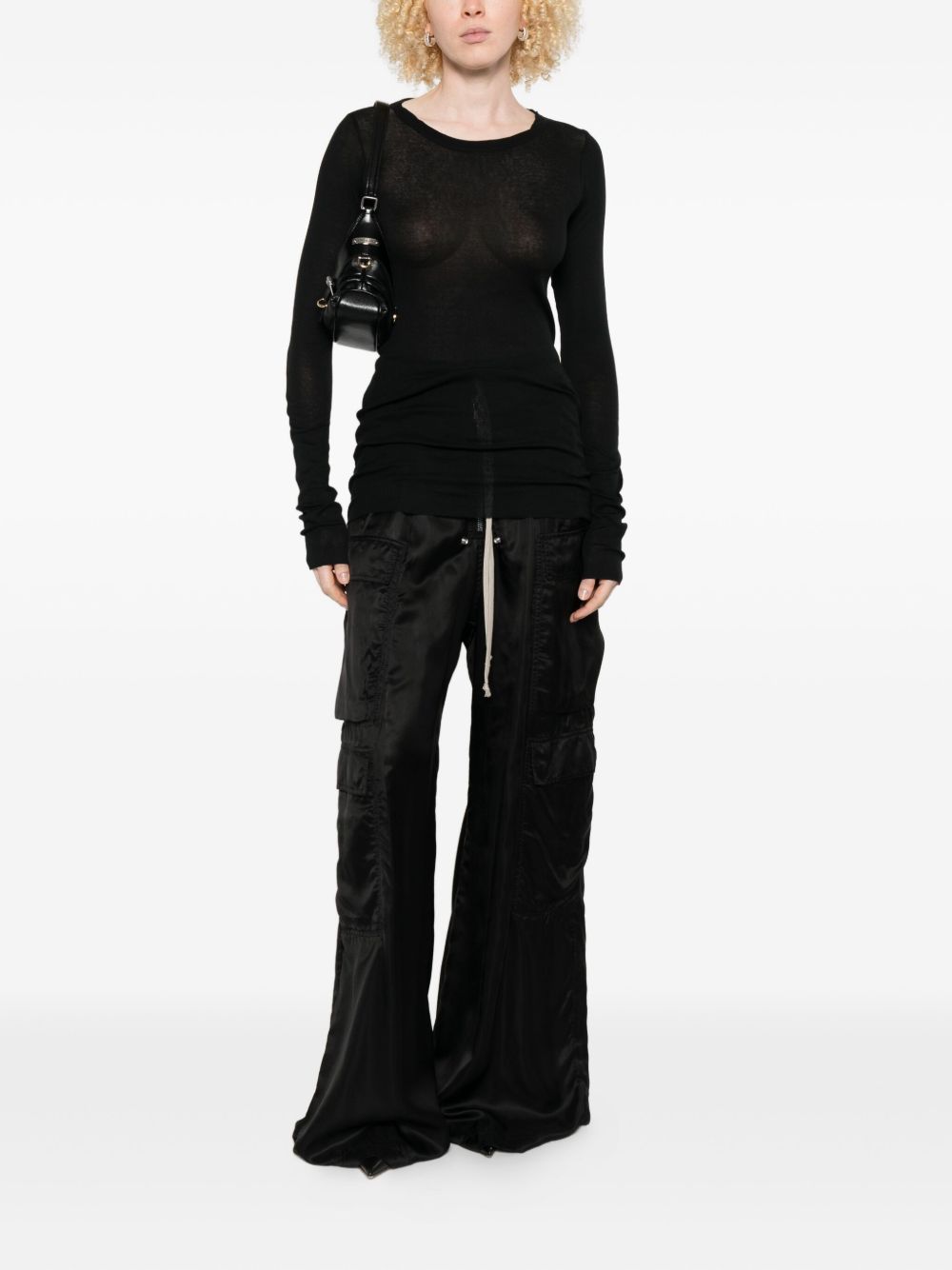 RICK OWENS Round Neck Long Sleeve T-Shirt for Women