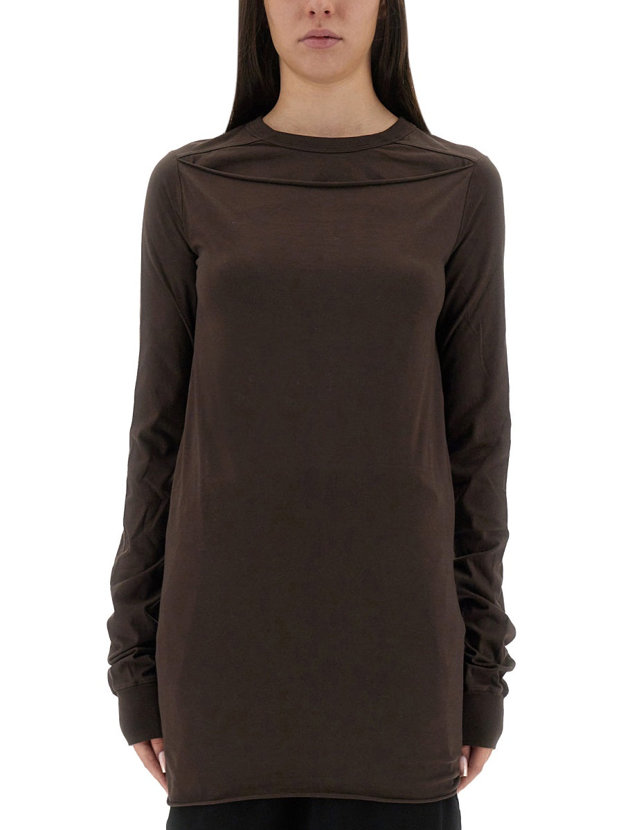 RICK OWENS Women's Long Sleeve Slashed Level T-Shirt - Size 38