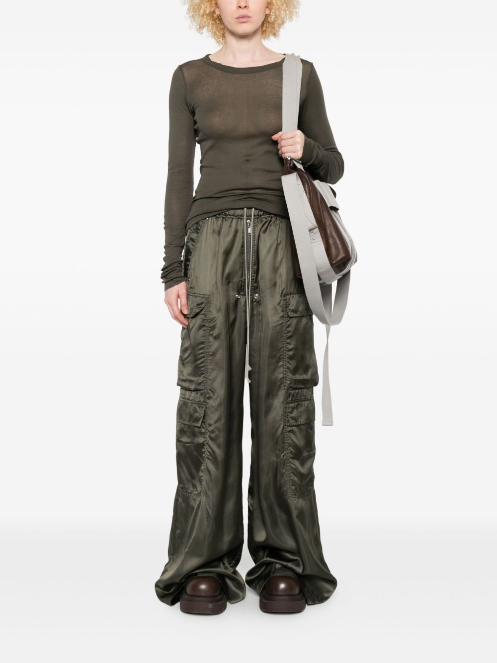 RICK OWENS Drawstring Cargo Trousers for Women - FW25