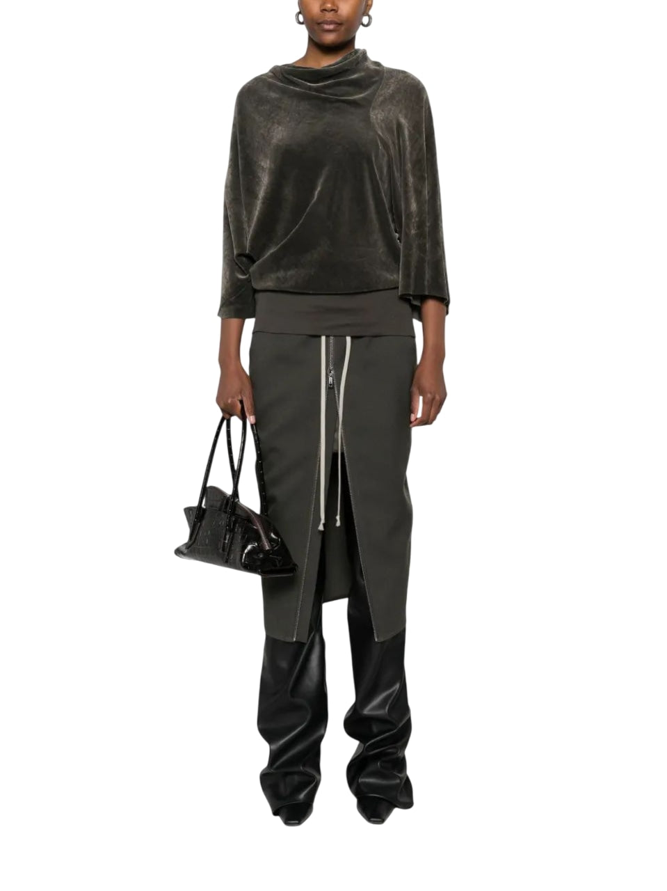 RICK OWENS Front Zip Pillar Skirt
