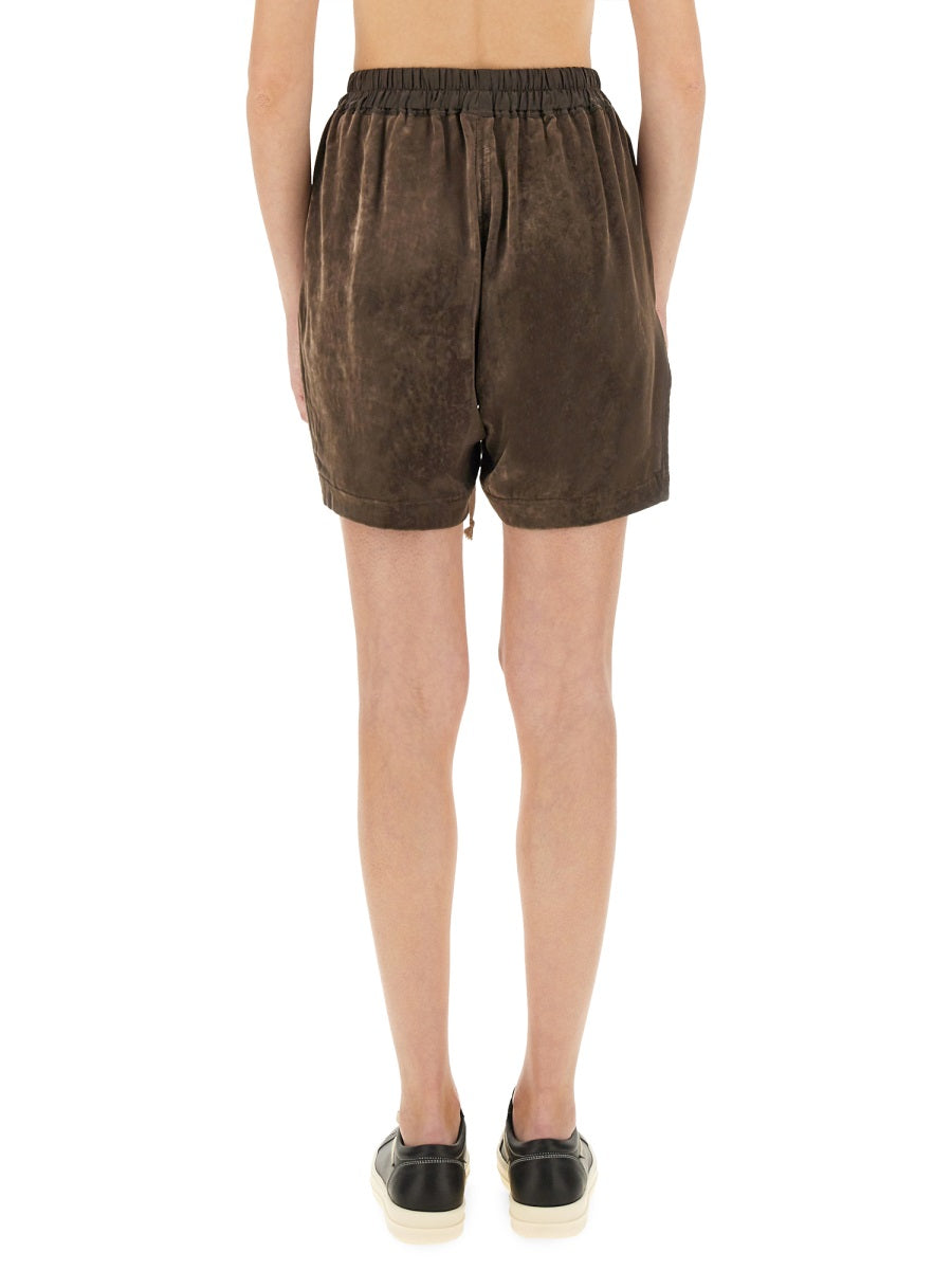 RICK OWENS Viscose and Cupro Mini Shorts (Size 38)