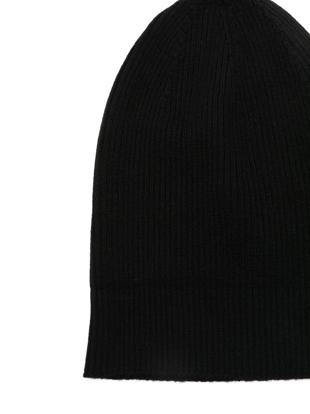 RICK OWENS Ribbed Wool Beanie for Women - Close-Fitting Style