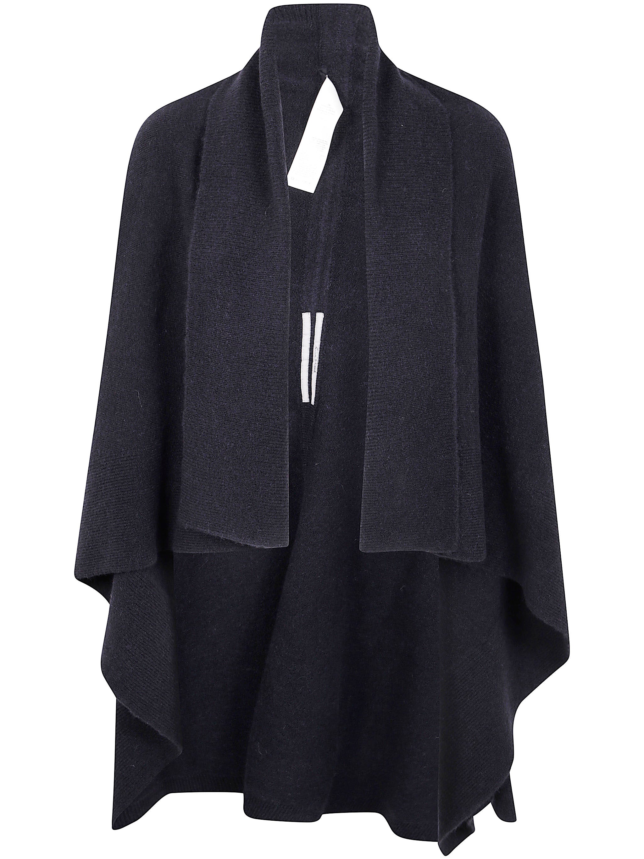 RICK OWENS Knit Hooded Medium Wrap Cardigan