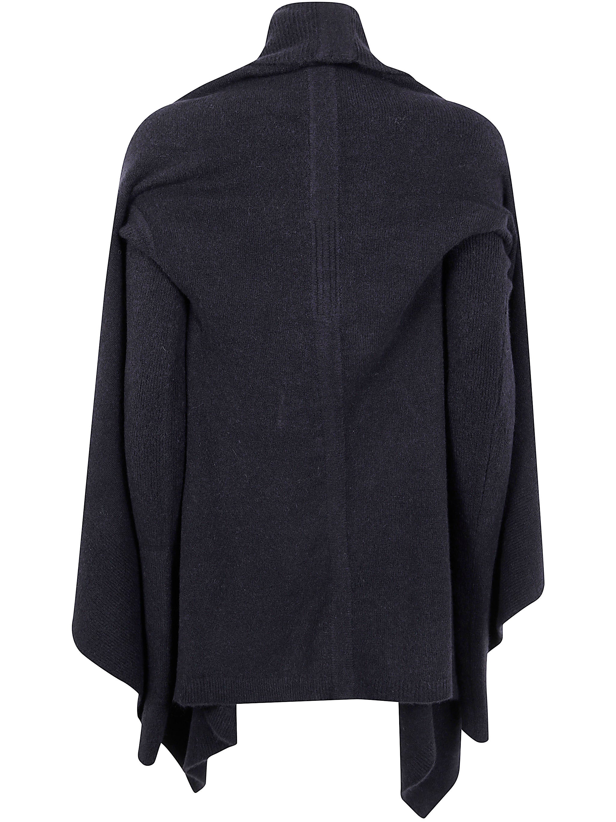 RICK OWENS Knit Hooded Medium Wrap Cardigan