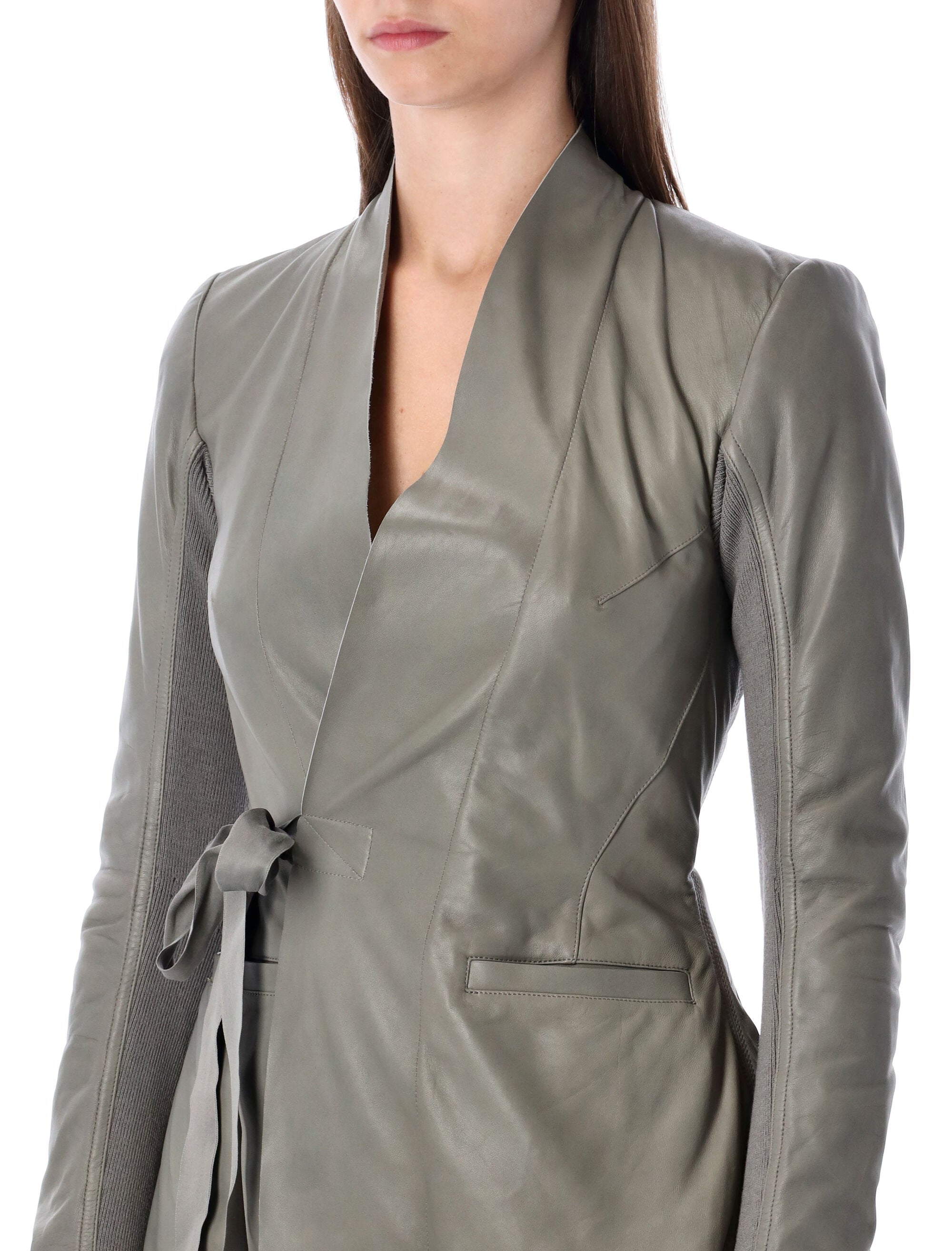 RICK OWENS Fashion-Forward Leather Jacket for Women - FW25