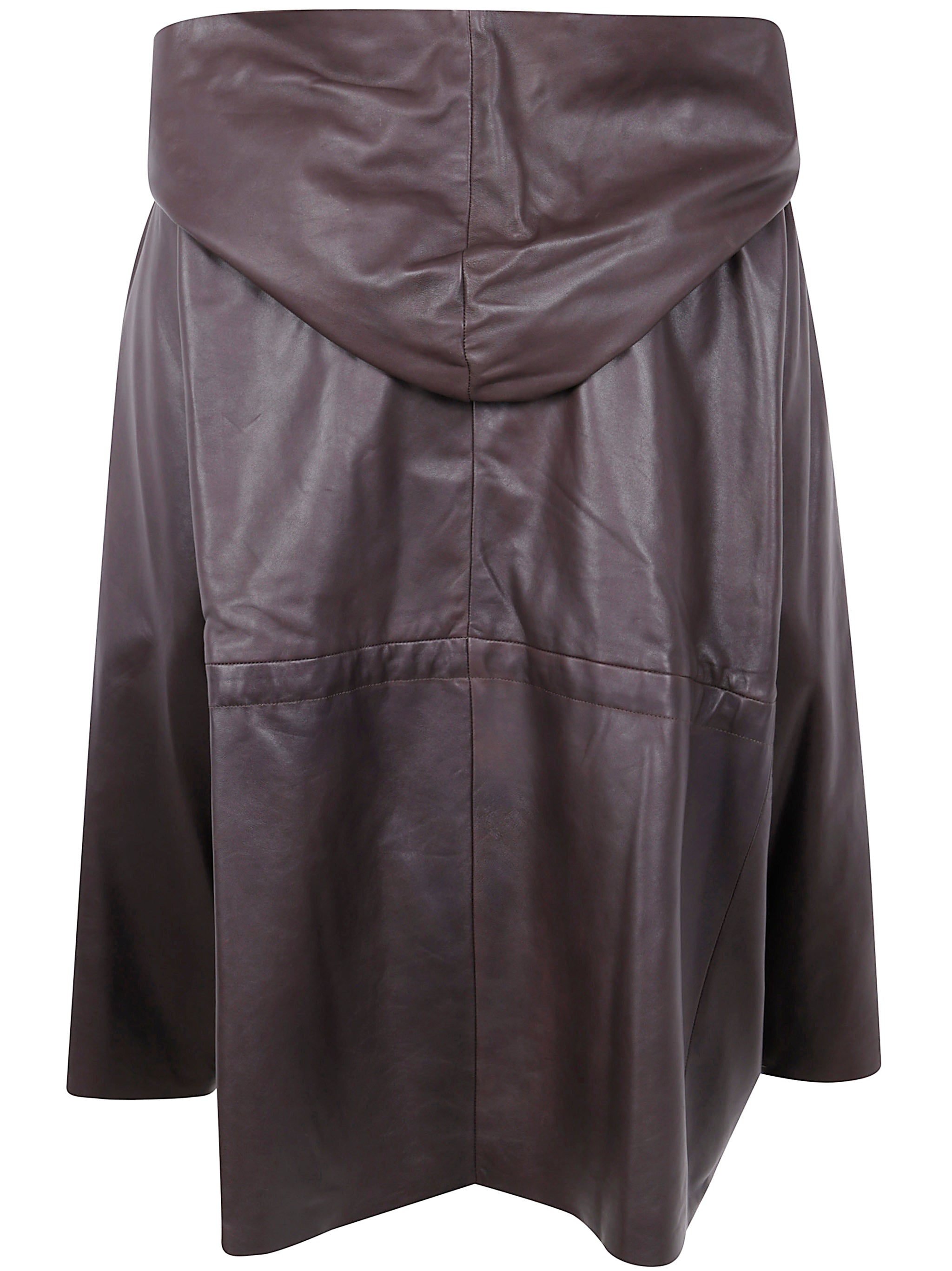 RICK OWENS Zip-Front Hooded Leather Jacket for Women