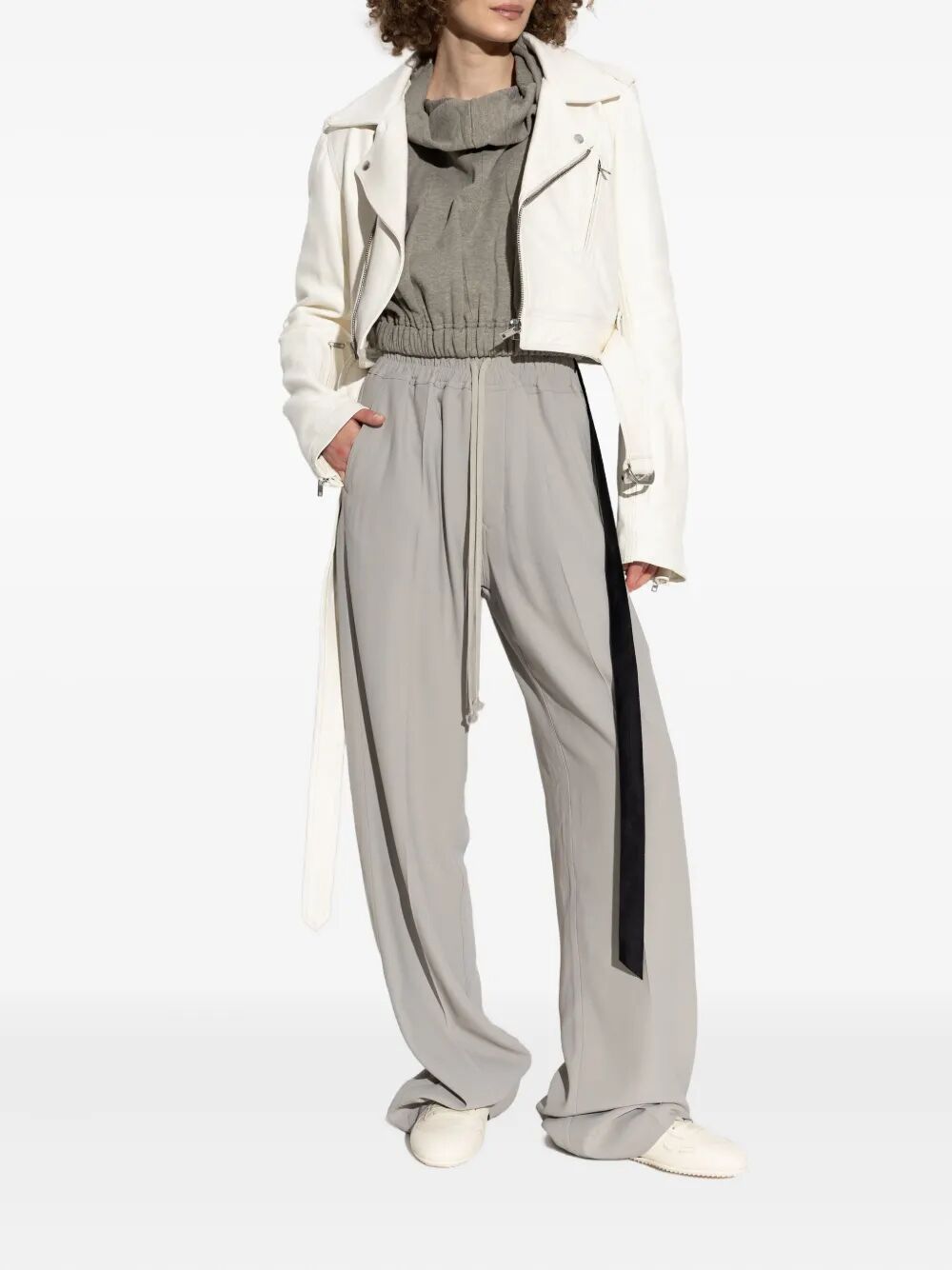 RICK OWENS Cropped Mini Stooges Leather Jacket