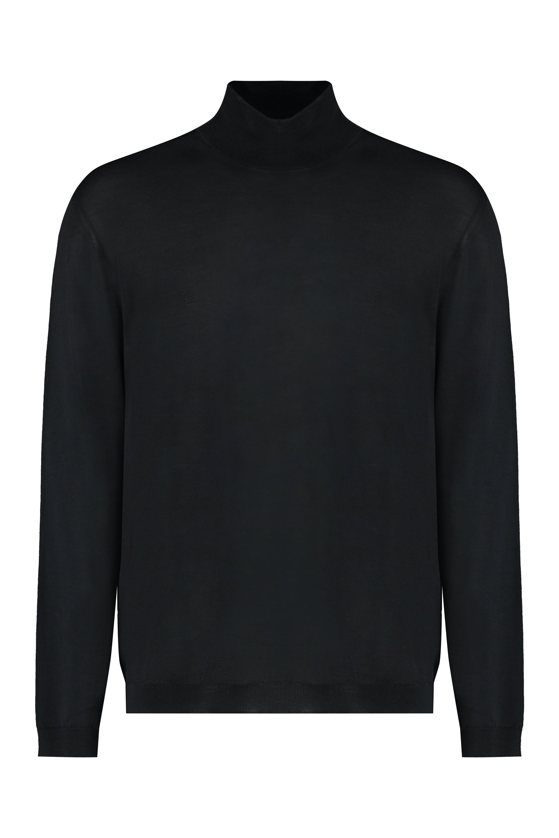 ROBERTO COLLINA Ribbed Knit Turtleneck Wool Pullover