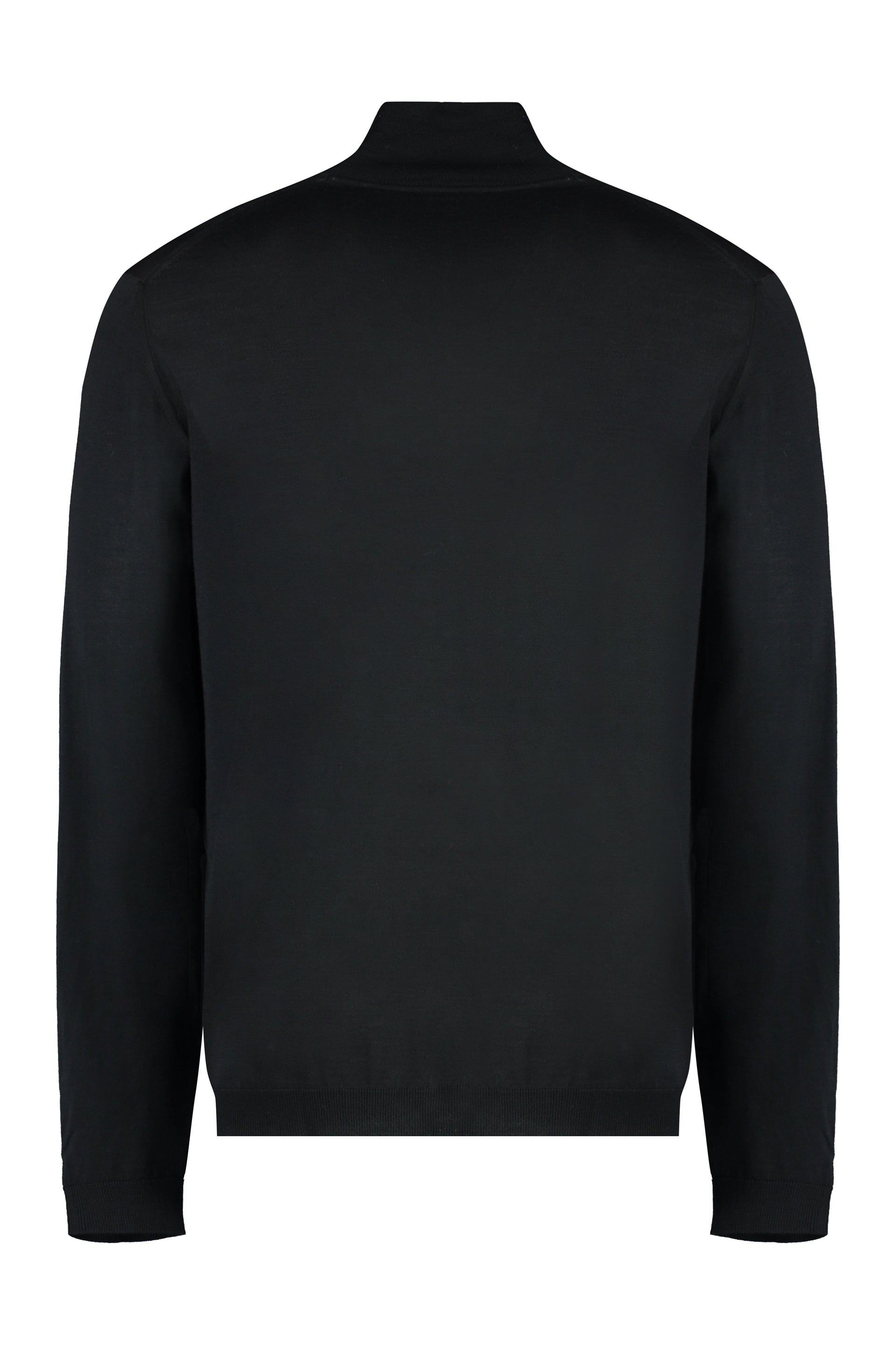 ROBERTO COLLINA Ribbed Knit Turtleneck Wool Pullover