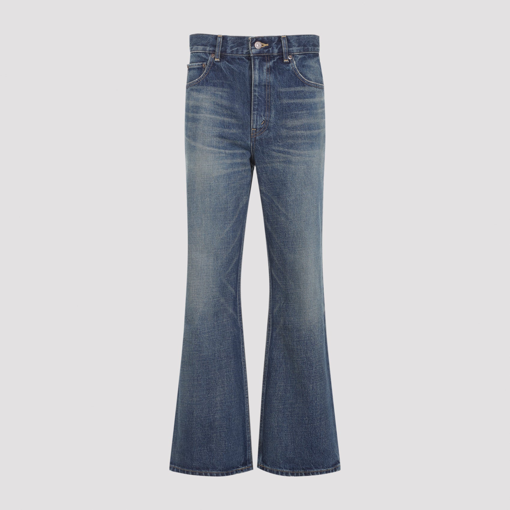CELINE Mid-Waist Bootcut Cotton Jeans