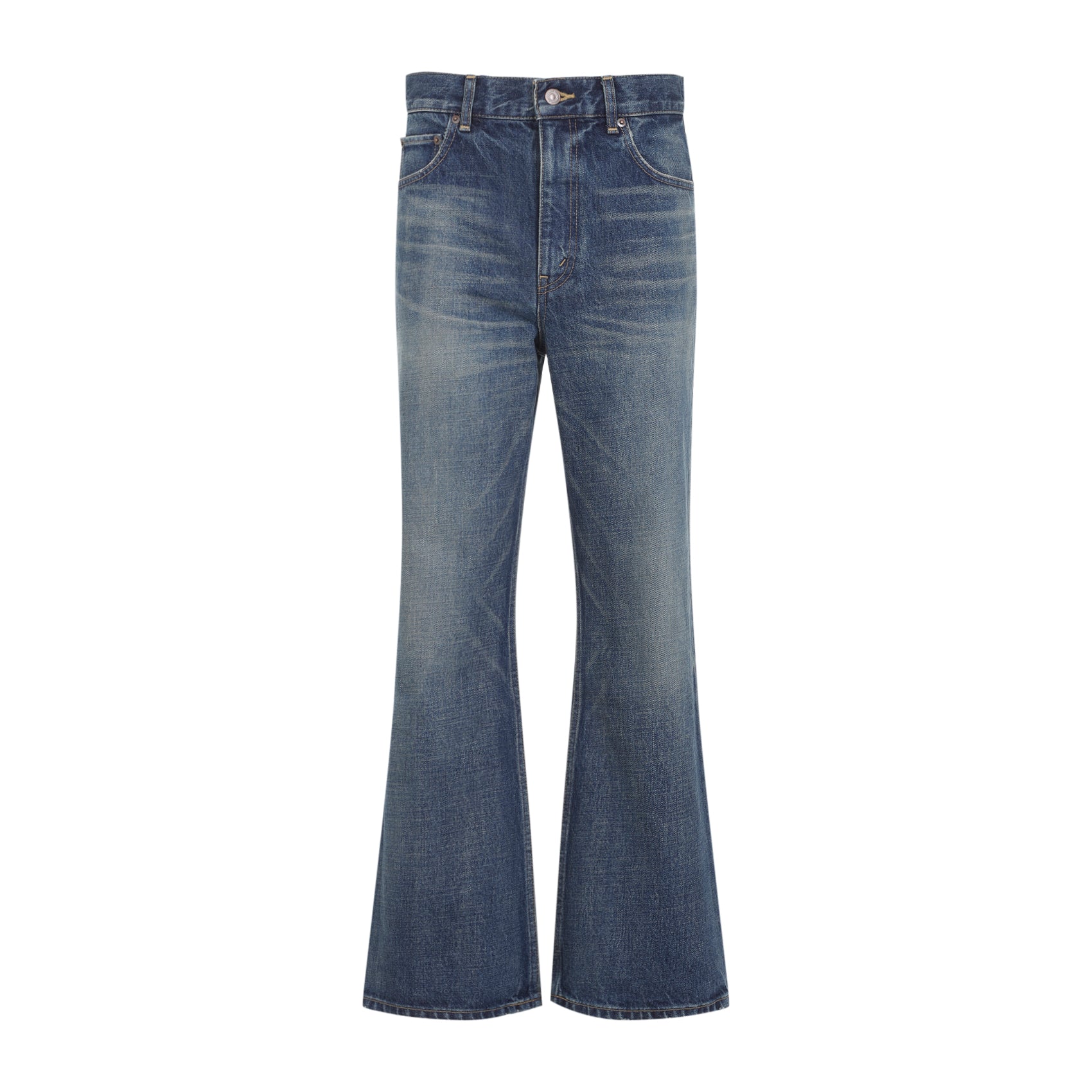CELINE Mid-Waist Bootcut Cotton Jeans