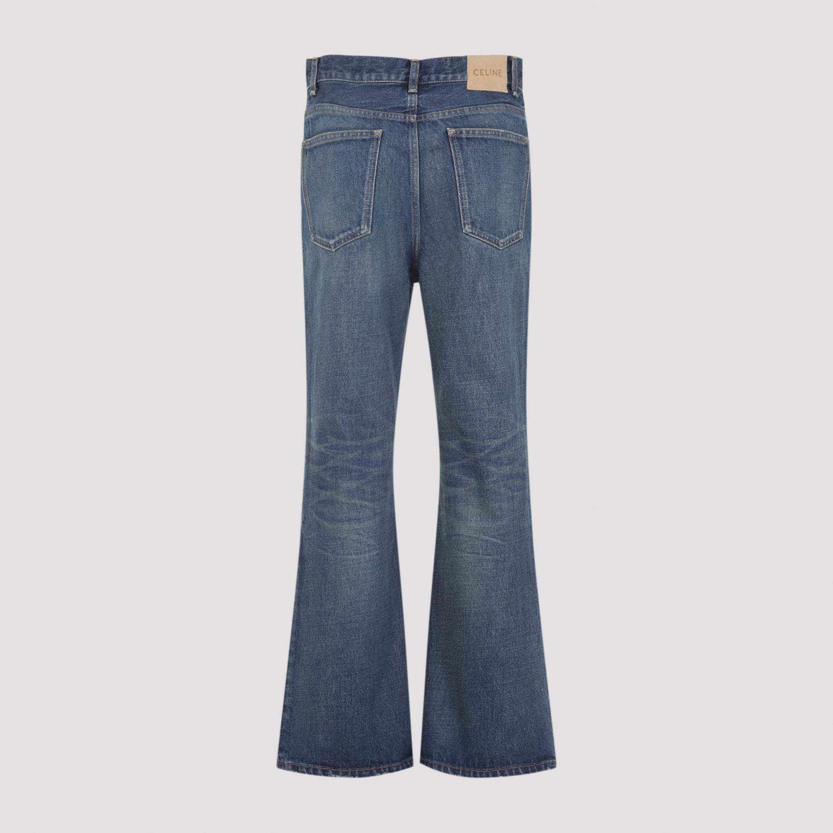 CELINE Mid-Waist Bootcut Cotton Jeans