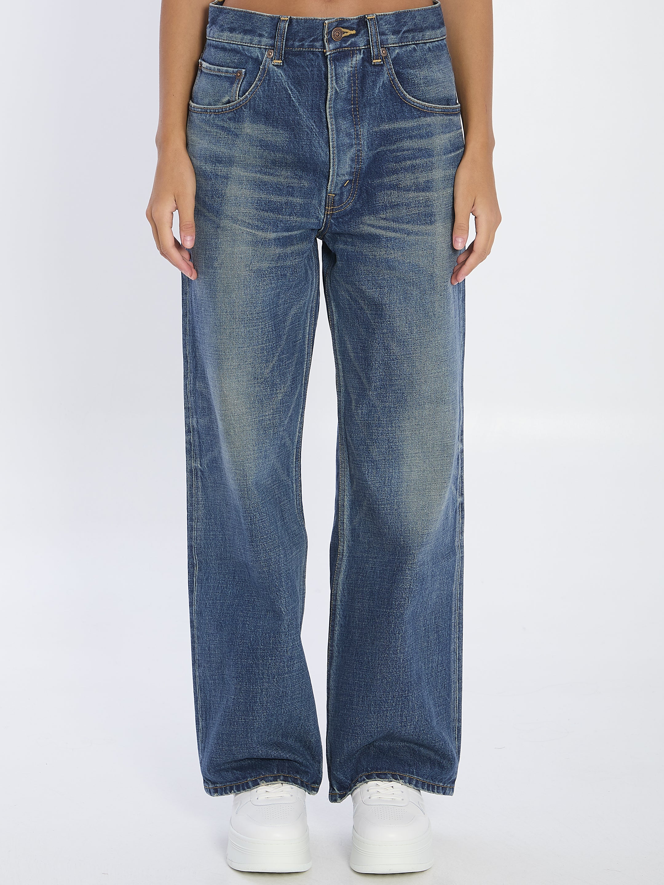CELINE High Waist Wide-Leg Jeans - Size 26 US