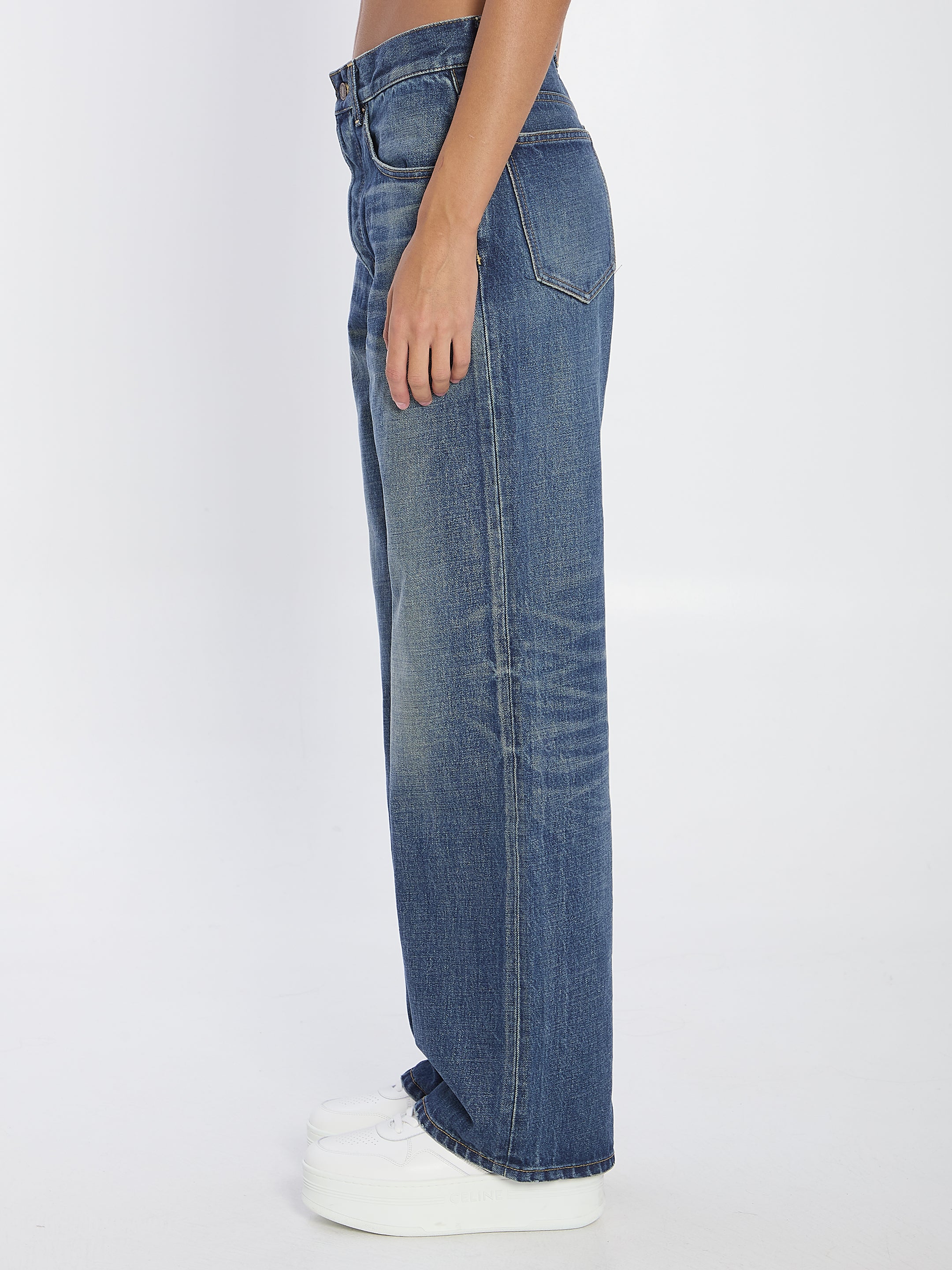 CELINE High Waist Wide-Leg Jeans - Size 26 US