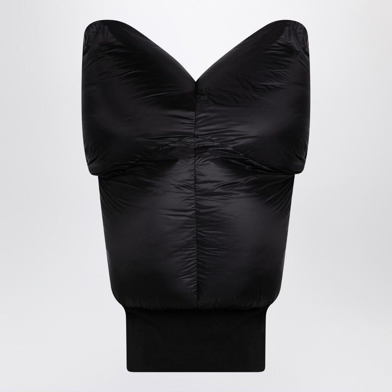 RICK OWENS Padded Waistcoat with High Collar & Ribbed Hem