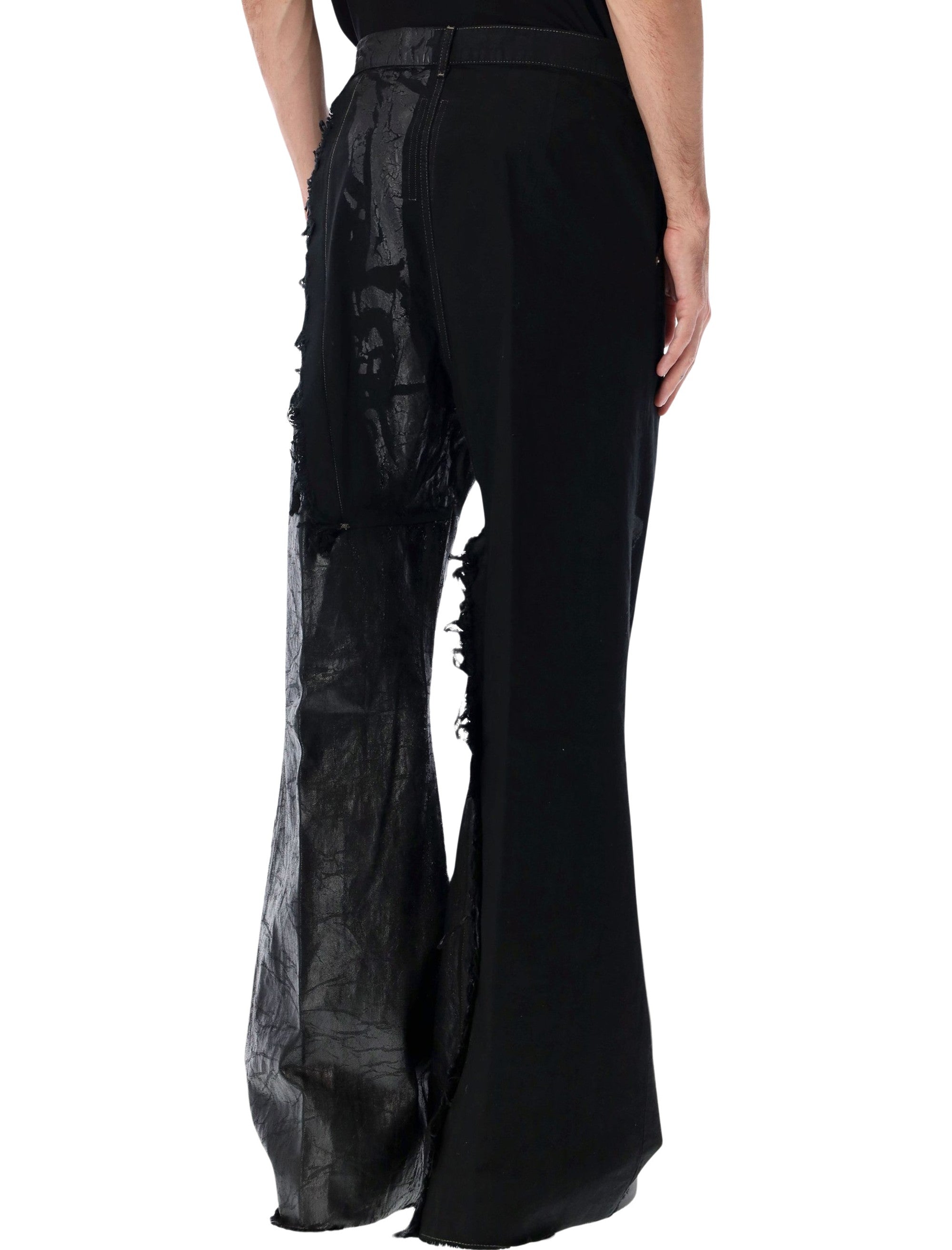 RICK OWENS Avant-Garde Distressed Pants with High Waist - Size 32
