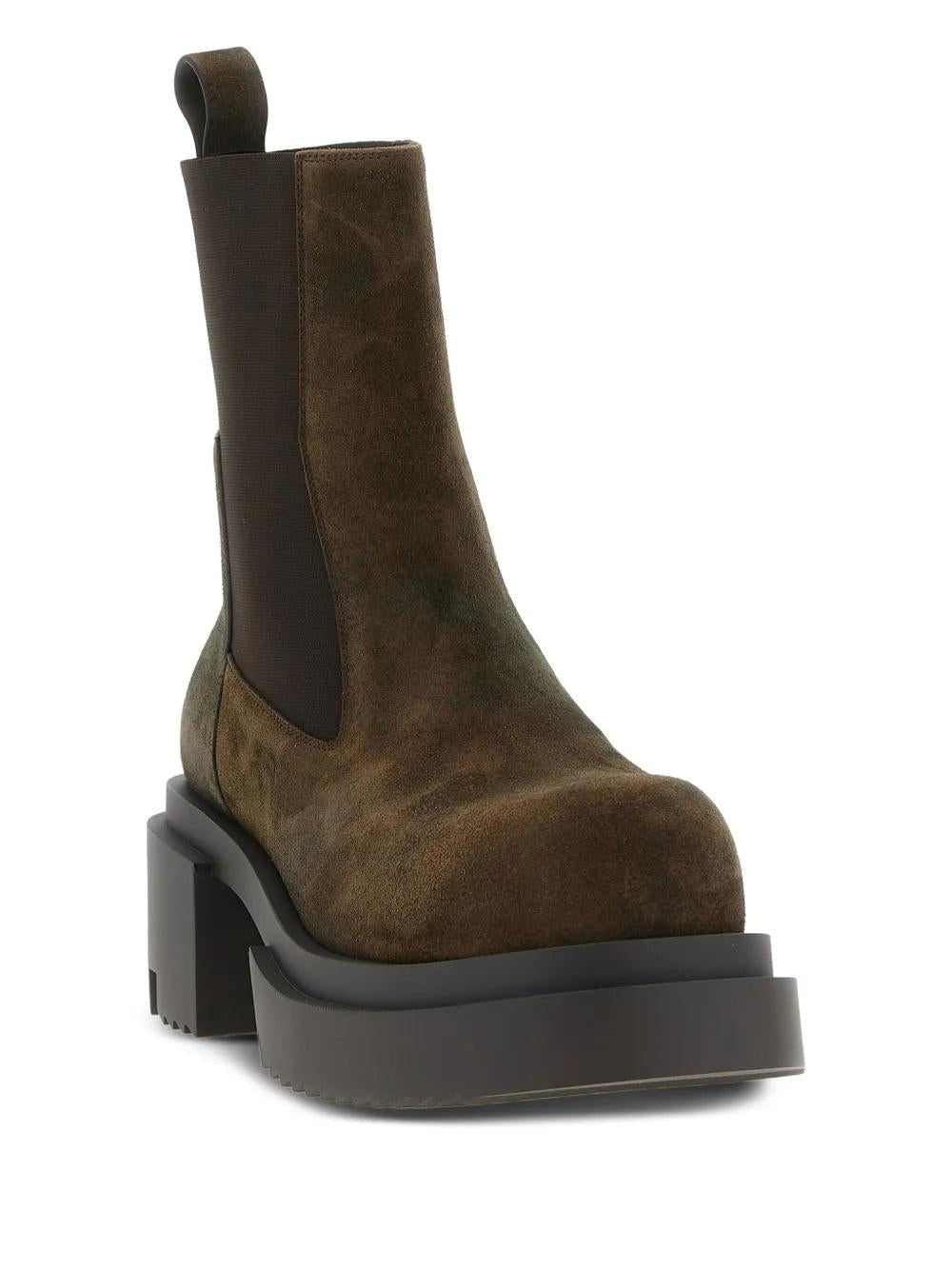 RICK OWENS Platform Boots with Elastic Strap