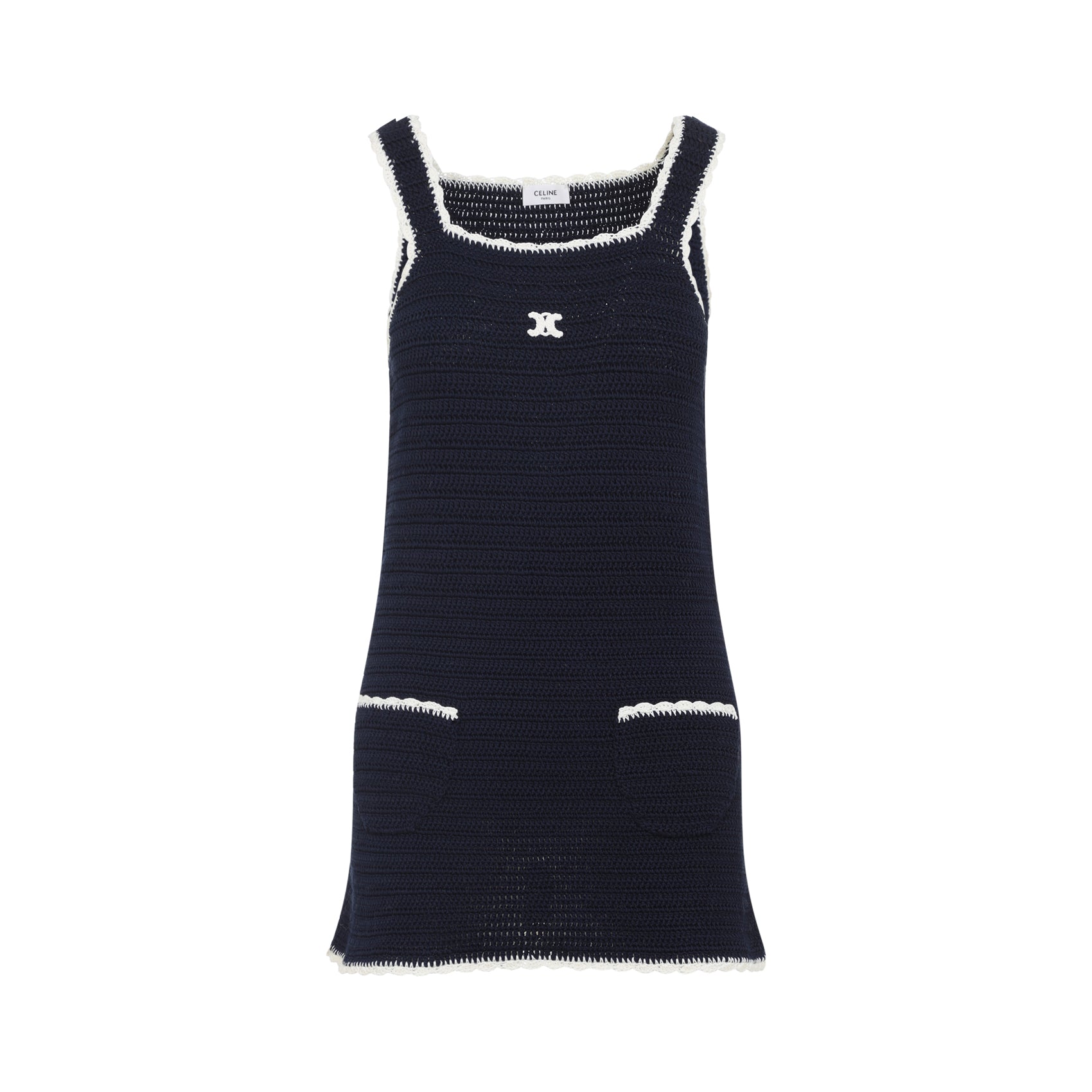 CELINE Triomphe Cotton Mini Dress