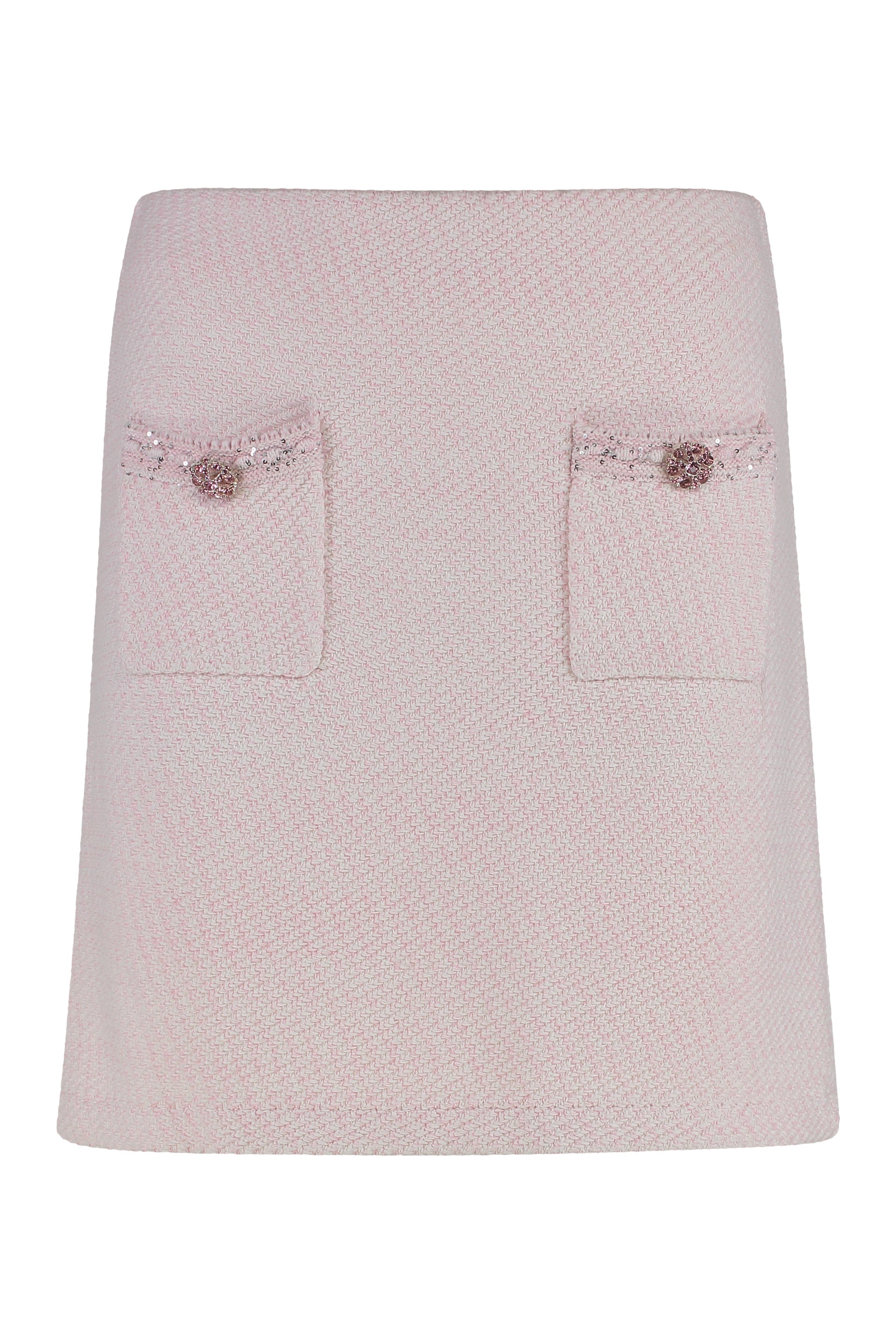 SELF-PORTRAIT Embellished Button Mini Skirt