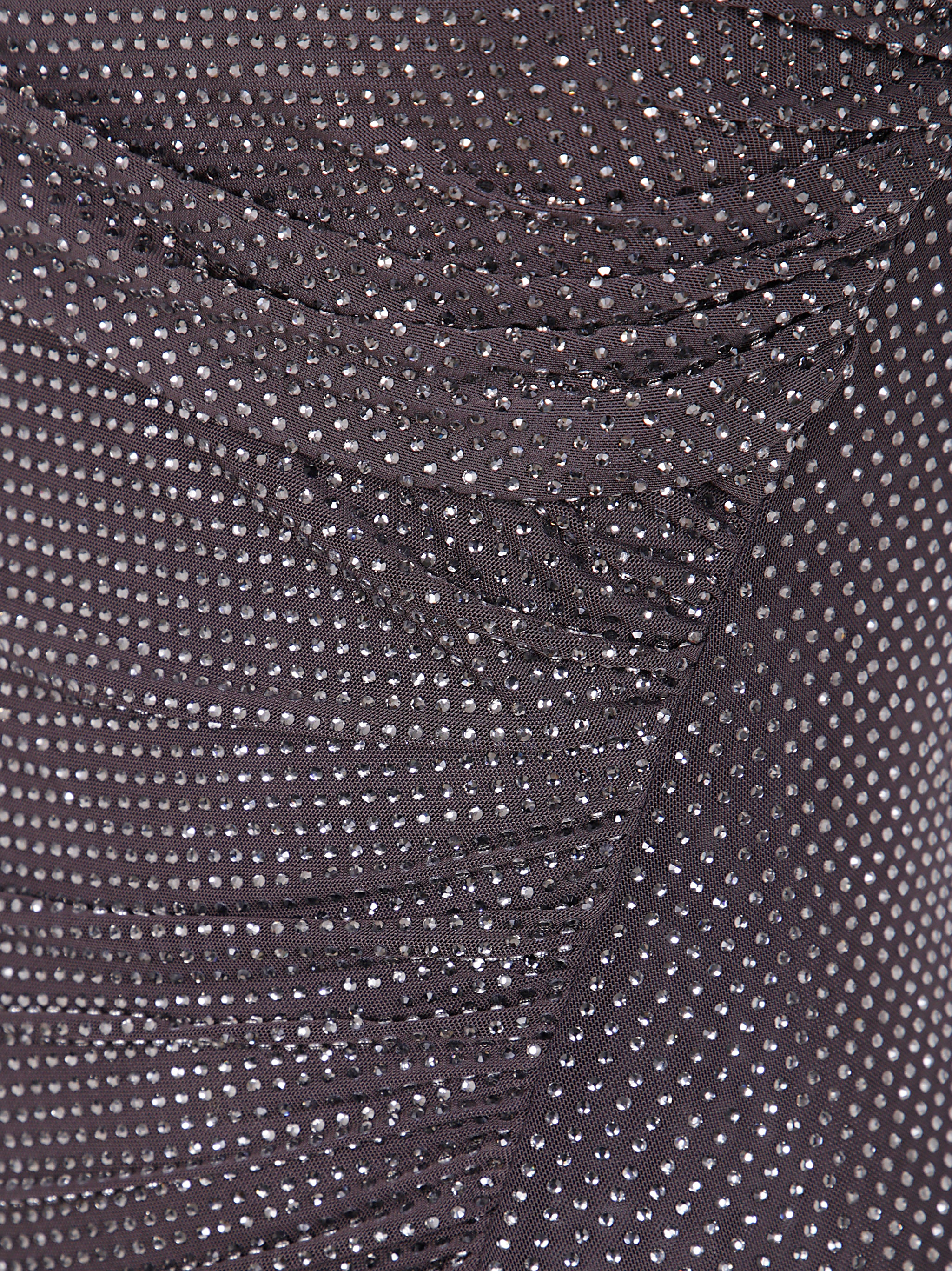 SELF-PORTRAIT Rhinestone Mesh Cut Out Midi Dress