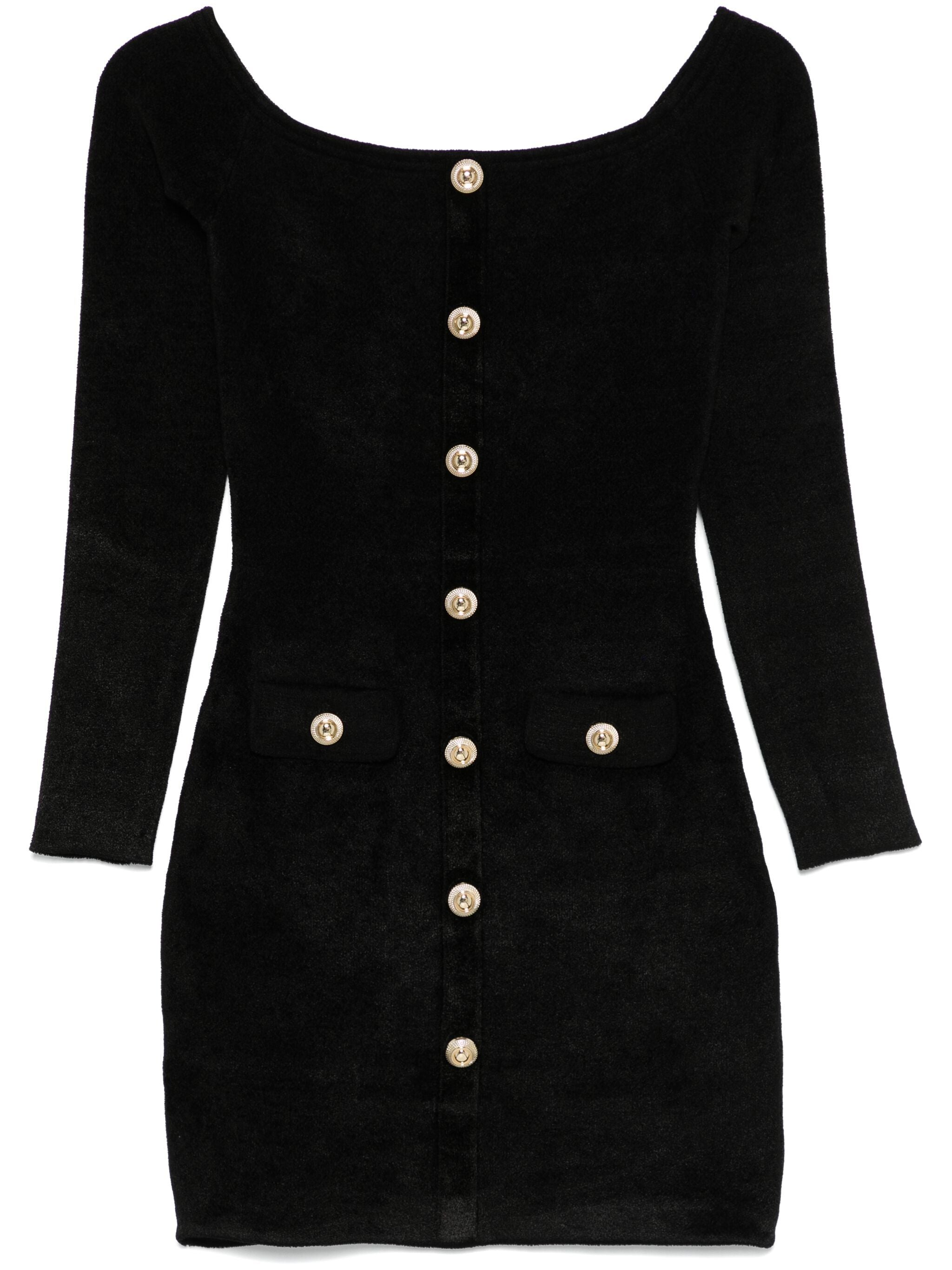 SELF-PORTRAIT Chic Off-Shoulder Chenille Knit Mini Dress - Size S