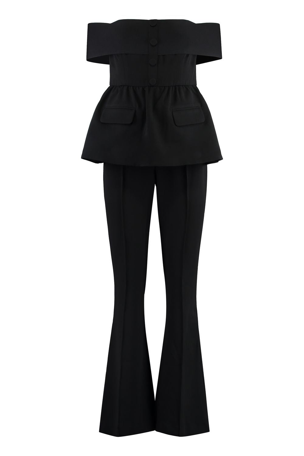 SELF-PORTRAIT Ruffled Crepe Jumpsuit for Women