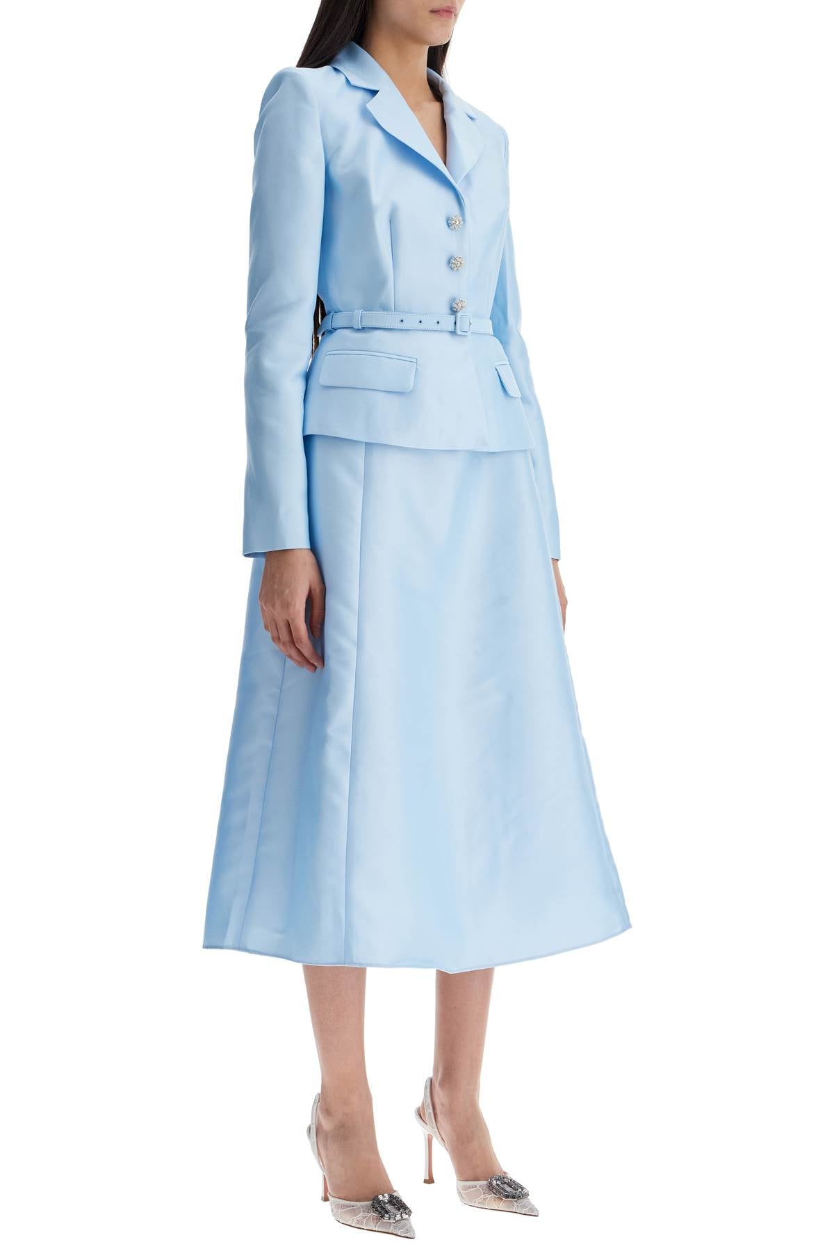 SELF-PORTRAIT Taffeta Midi Dress - Size 6