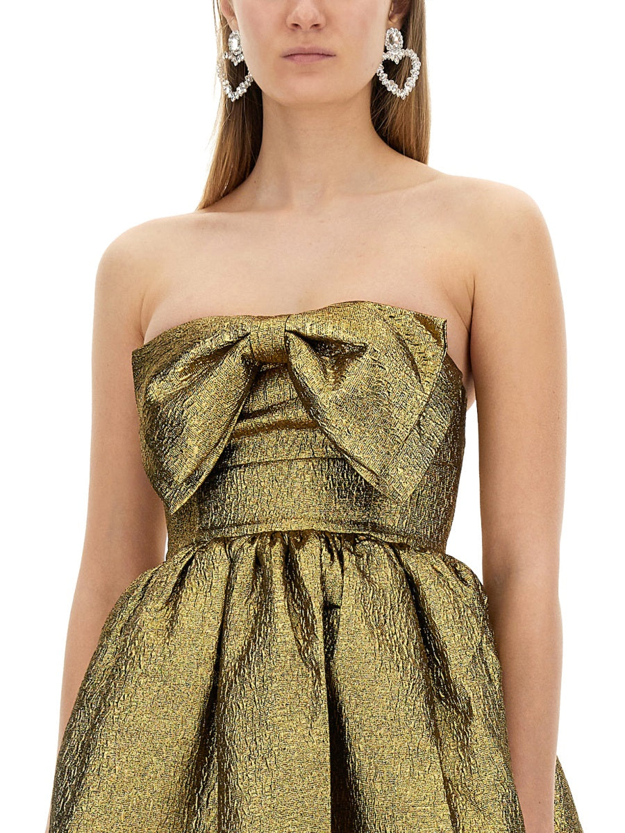 SELF-PORTRAIT Metallic Jacquard Mini Dress - Size 6