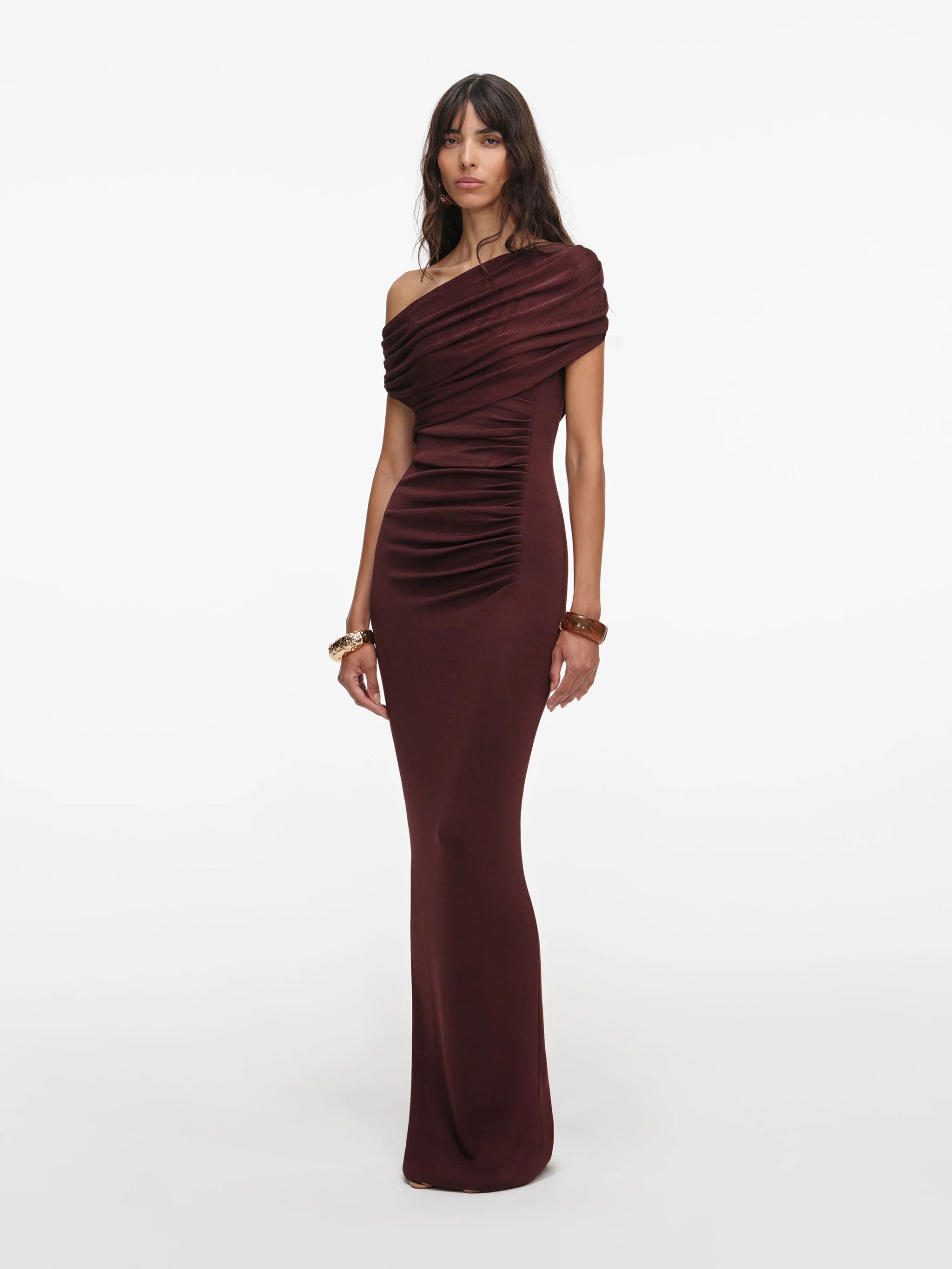 SELF-PORTRAIT Draped Knit Midi Dress - Size S