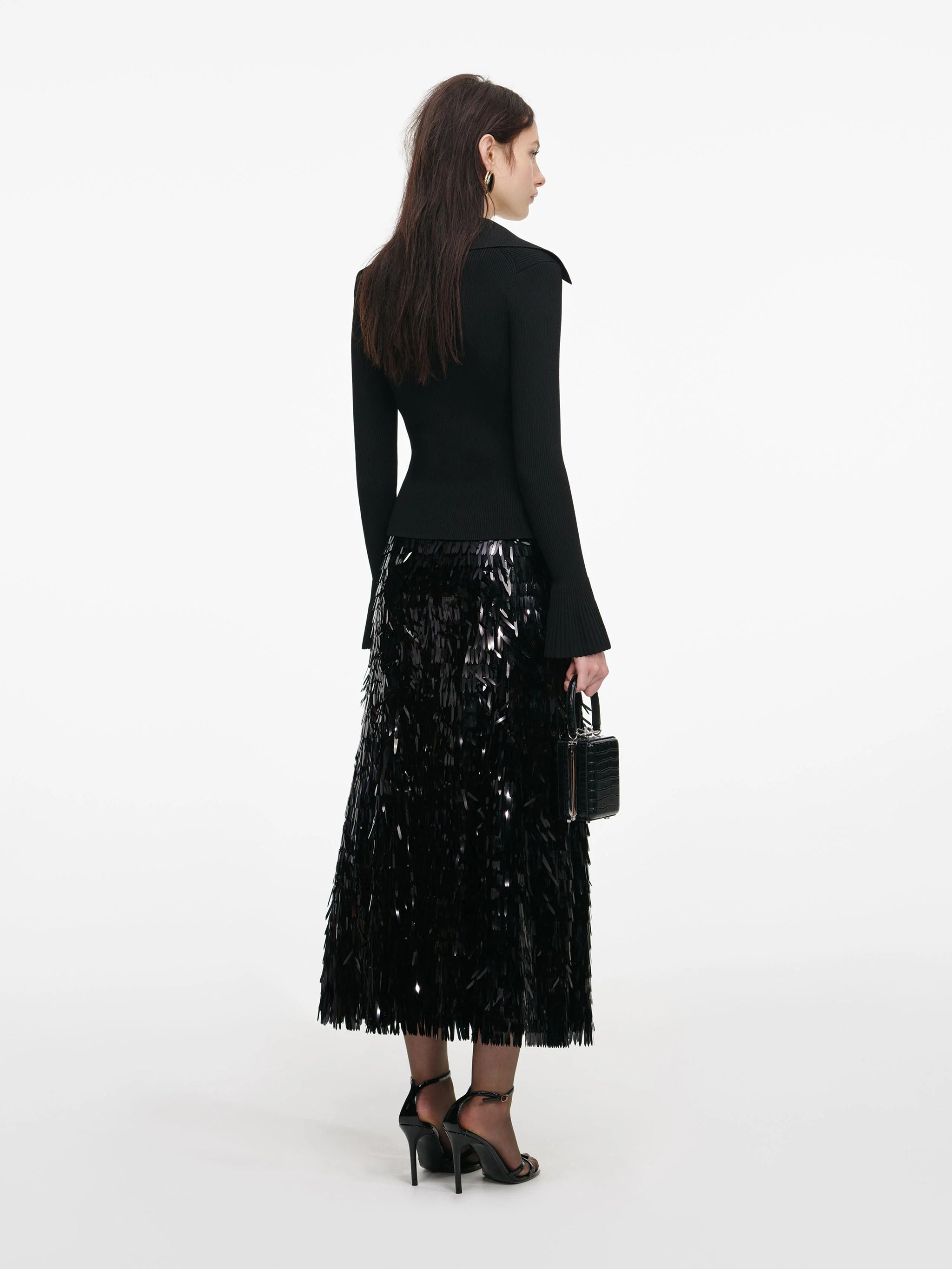 SELF-PORTRAIT Oversized Button Down Knit Top - Size S